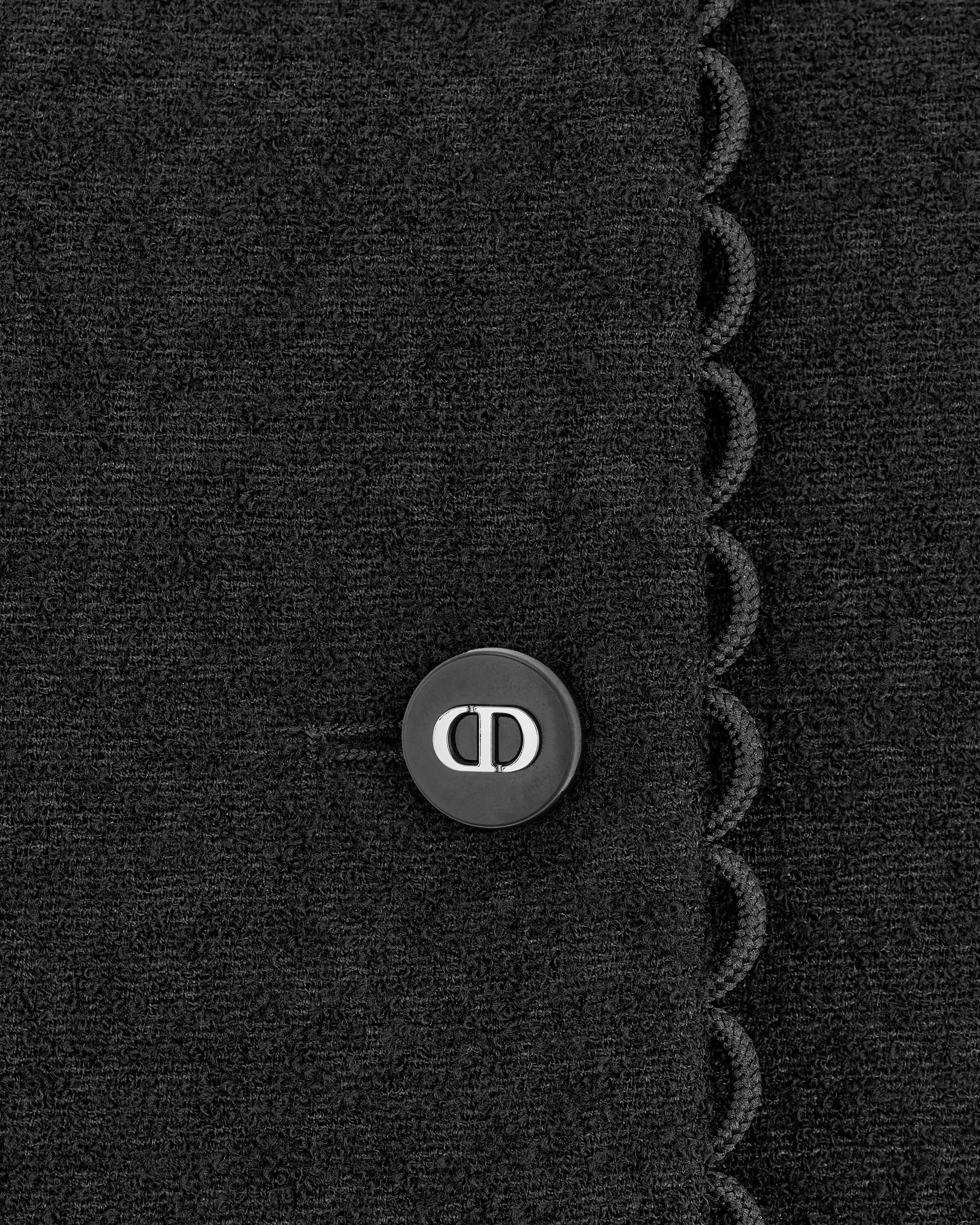 Cropped Jacket Black Double-Sided Virgin Wool Bouclé E09