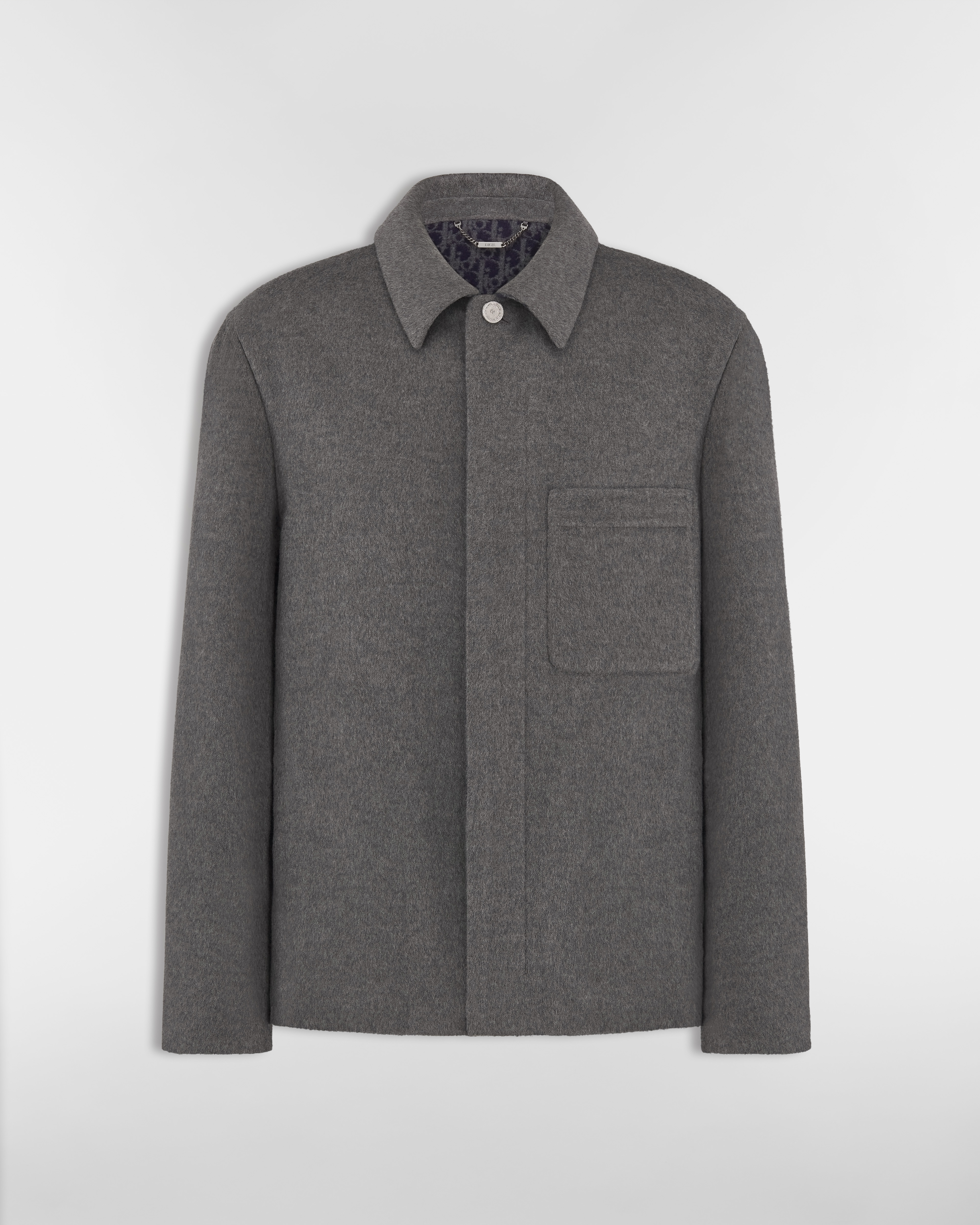 Dior Icons Workwear Jacket Gray Double-Sided Virgin Wool and Cashmere E01