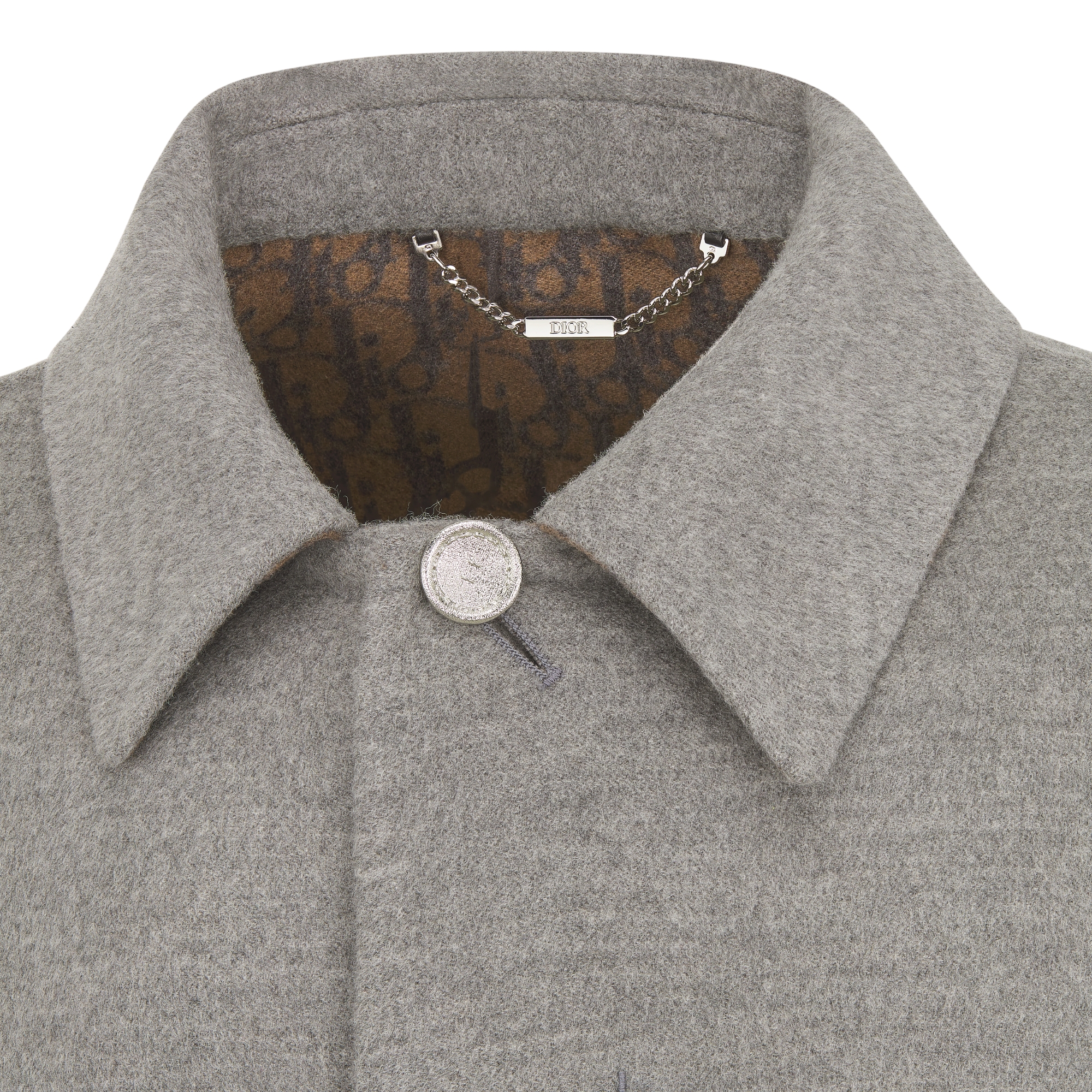 Dior Icons 워크웨어 재킷 그레이 양면 버진 울 캐시미어 실크 E09