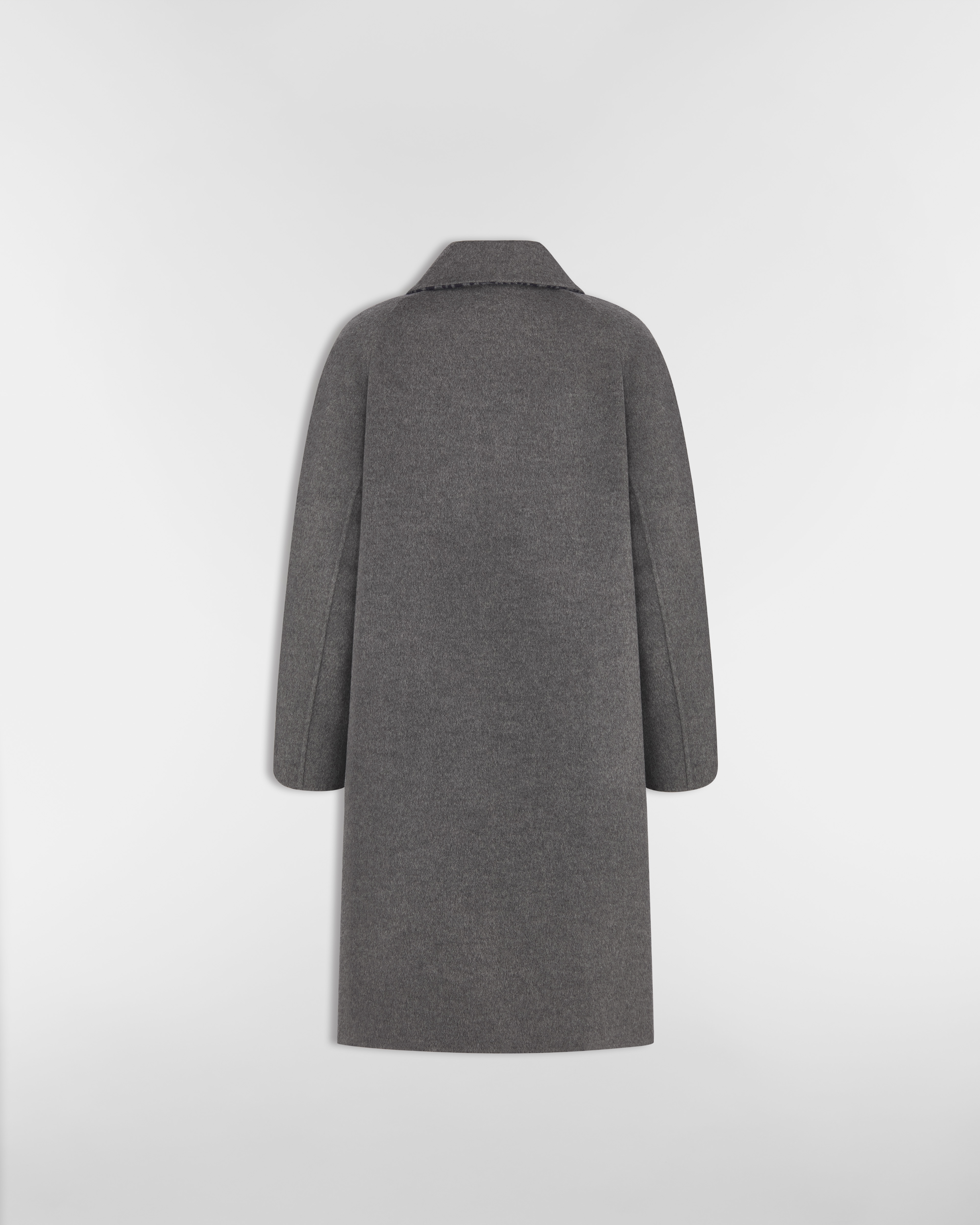 Dior Icons Coat Gray Double-Sided Virgin Wool and Cashmere E08