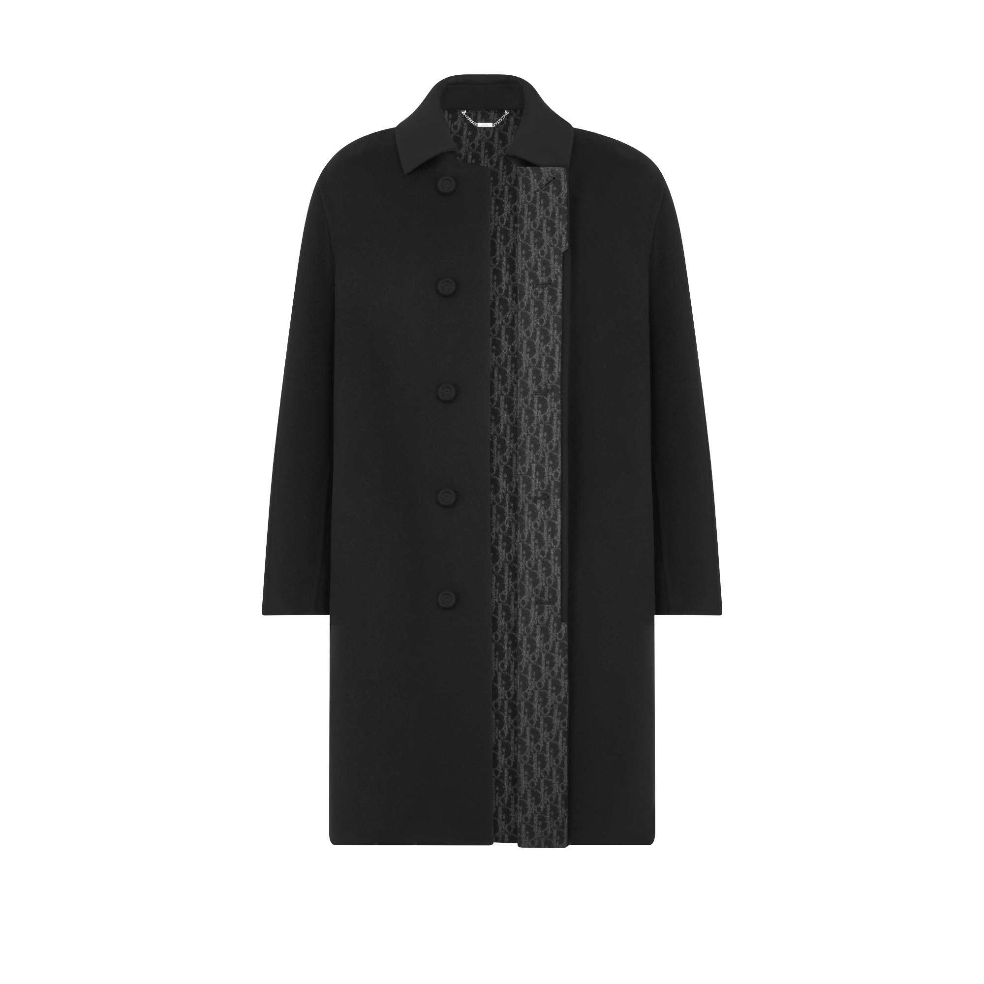 Dior Icons Coat Black Double-Sided Virgin Wool and Cashmere E10