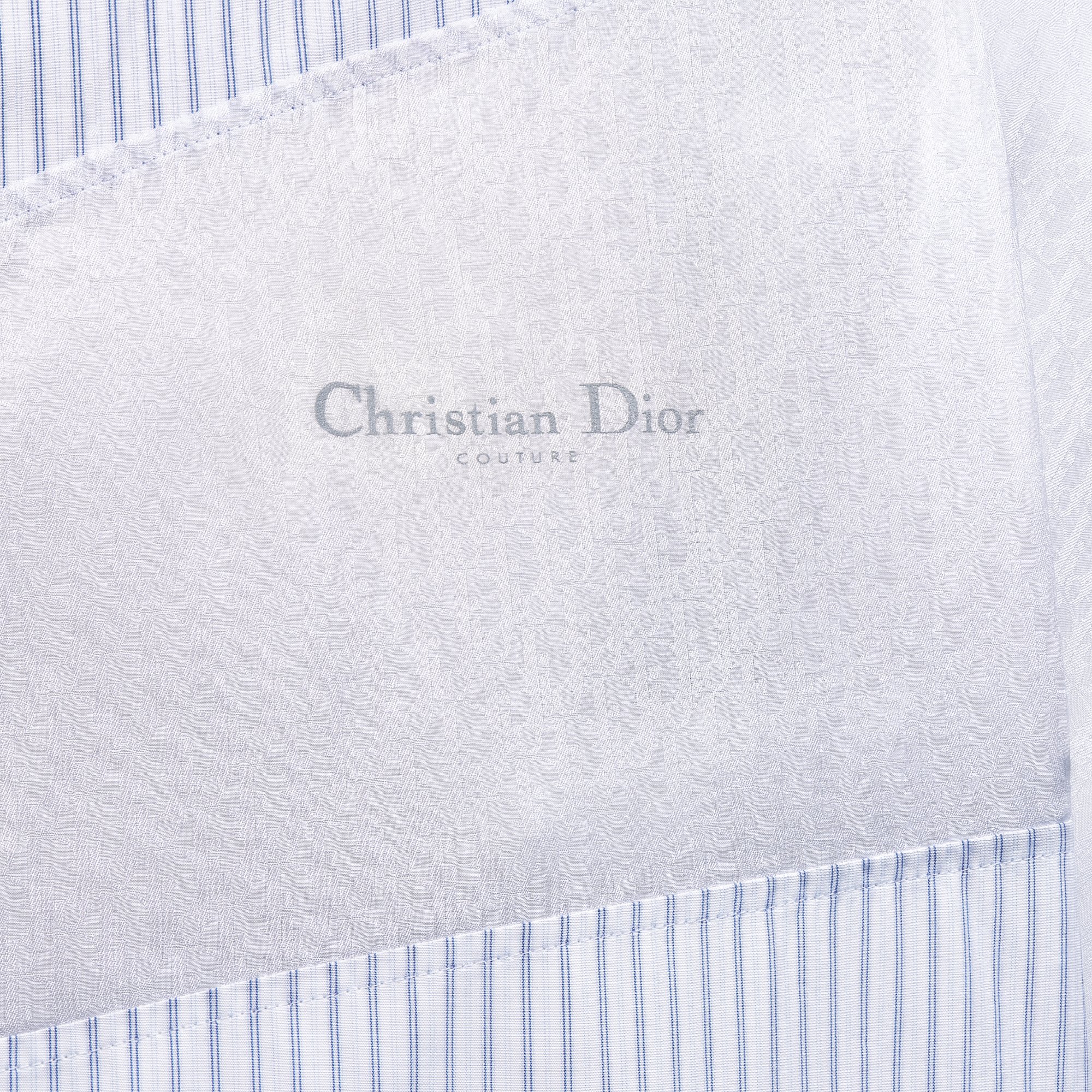 Christian Dior Couture Two-Material Zipped Shirt Striped