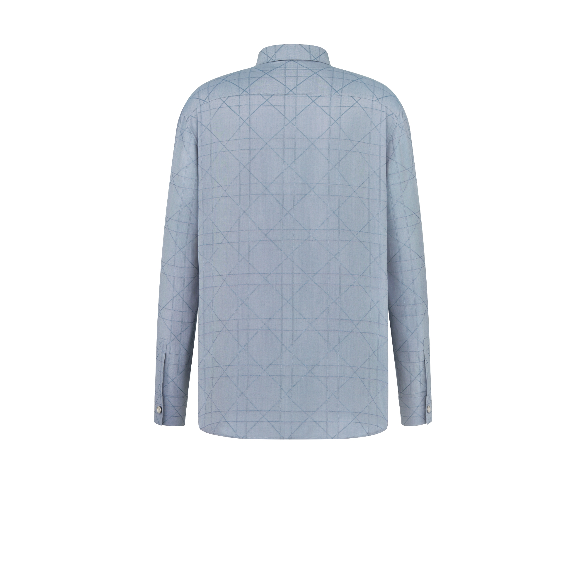 Dior Icons Cannage Shirt Blue Silk Blend E08