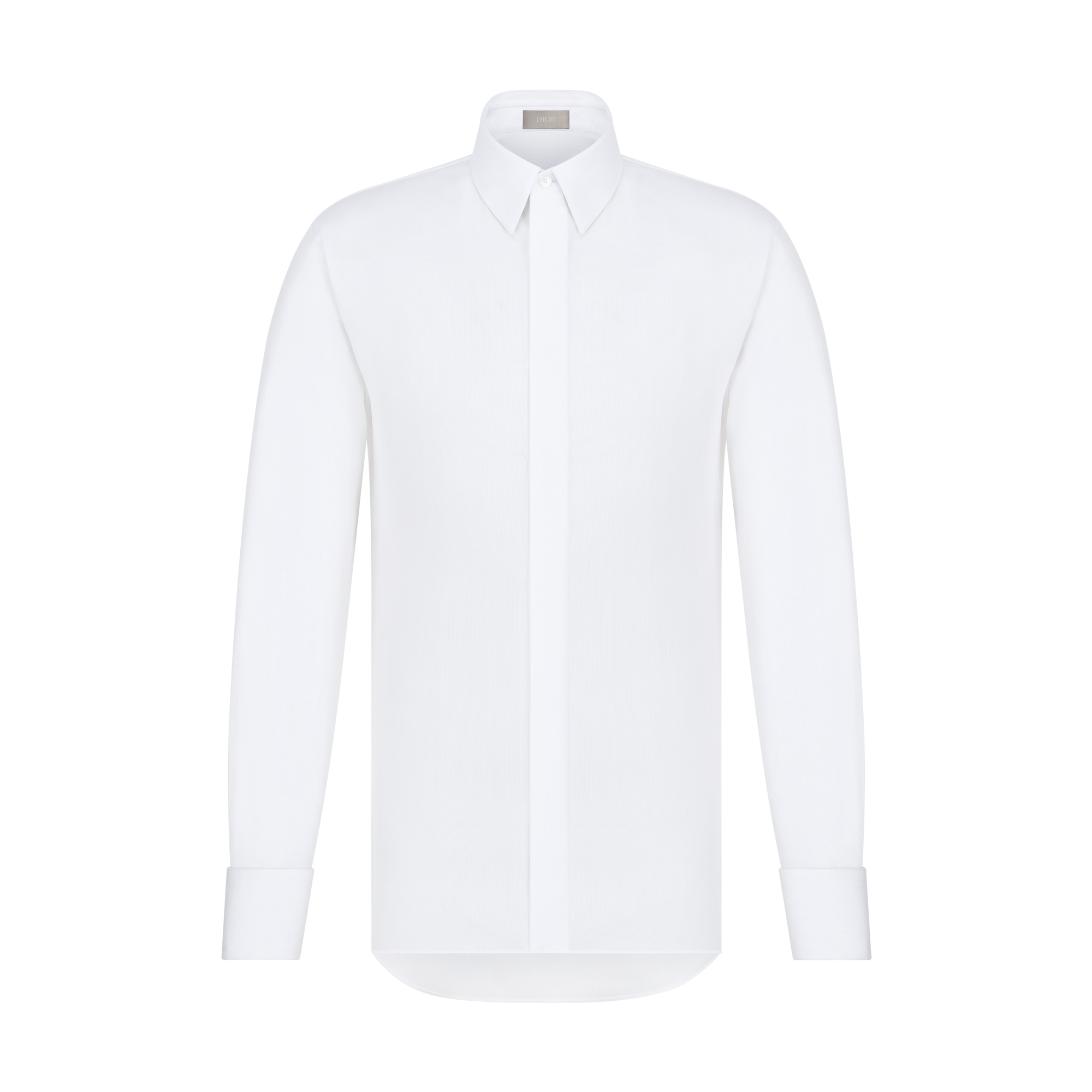 Shirt with French Cuffs Shiny White Cotton | DIOR