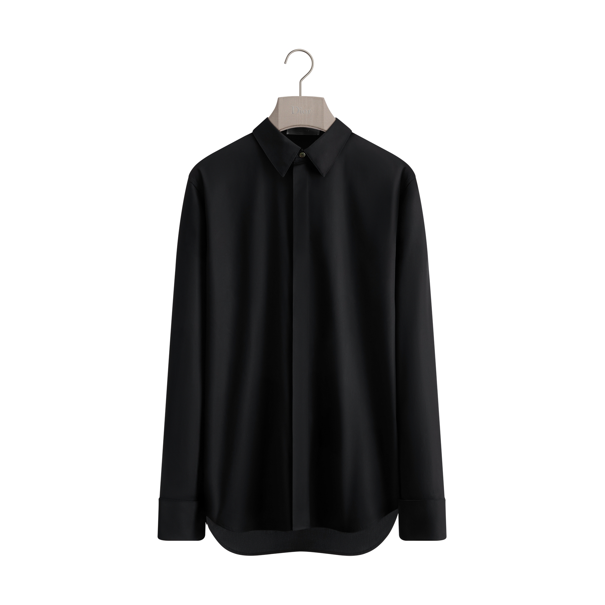 Shirt with French Cuffs Black Cotton Poplin | DIOR