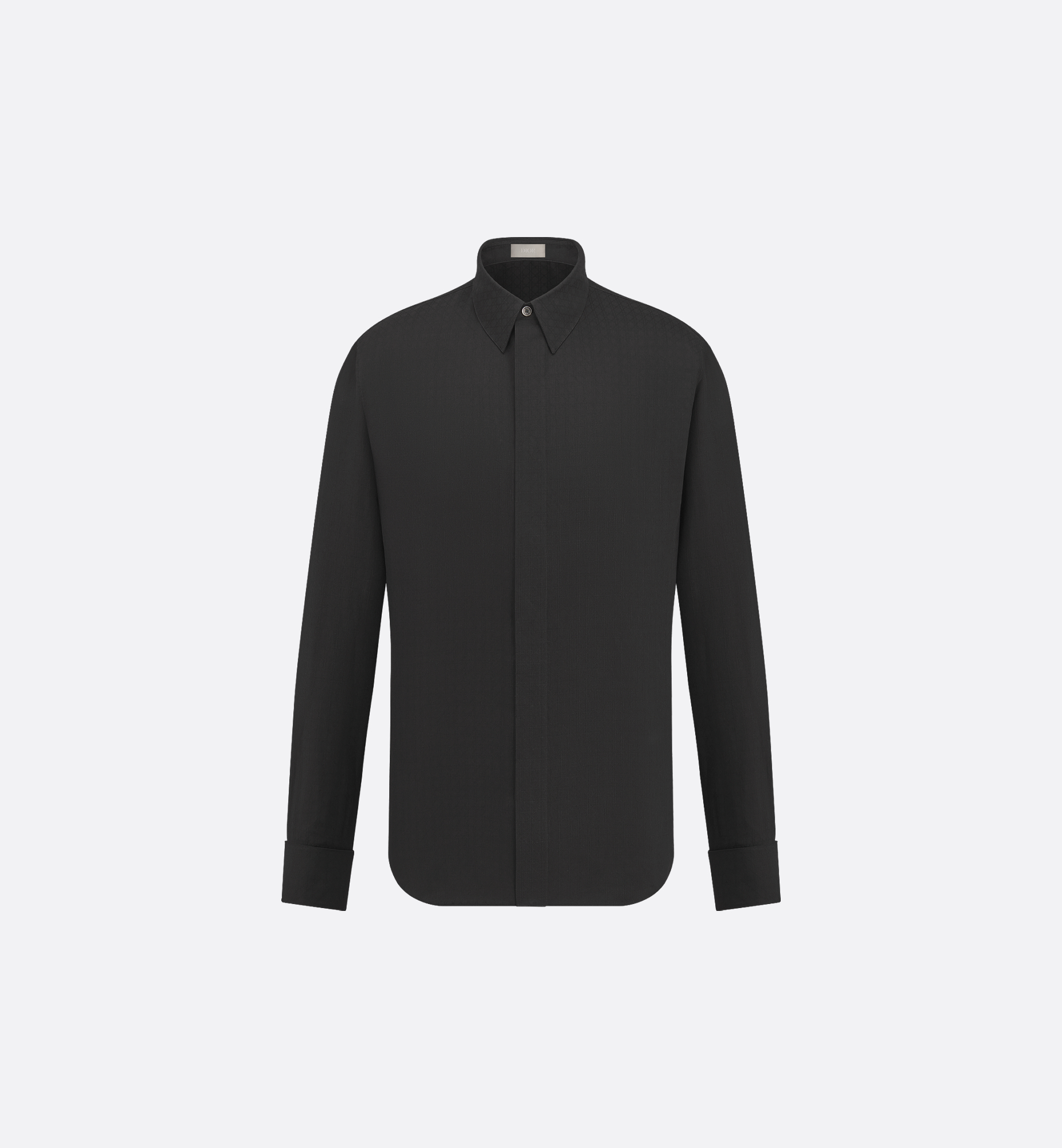 Shirt with French Cuffs Black Cotton and Silk Poplin | DIOR Shirt with French Cuffs Black Cotton and Silk Poplin | DIOR