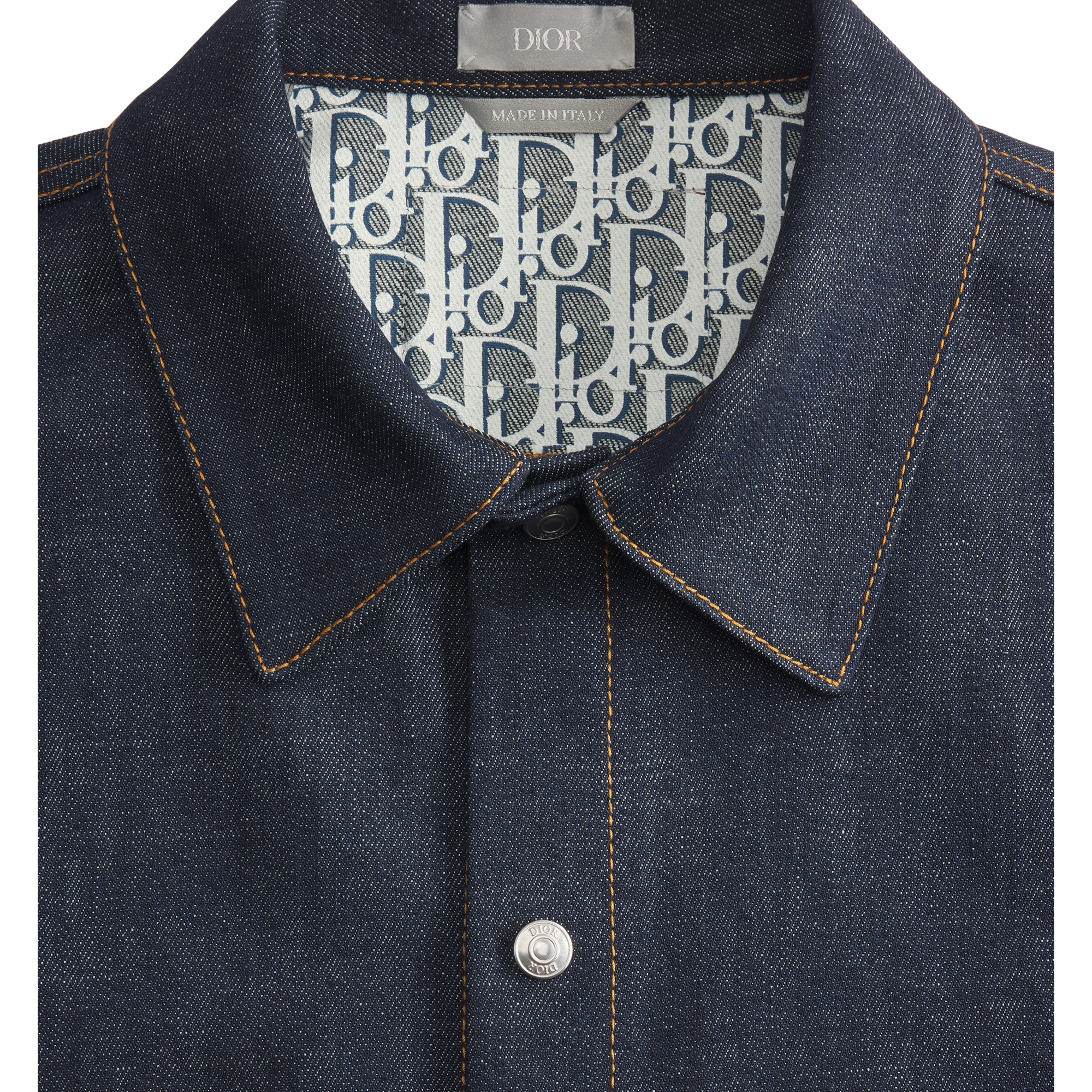 Dior Oblique Overshirt Blue Raw Cotton Denim E09