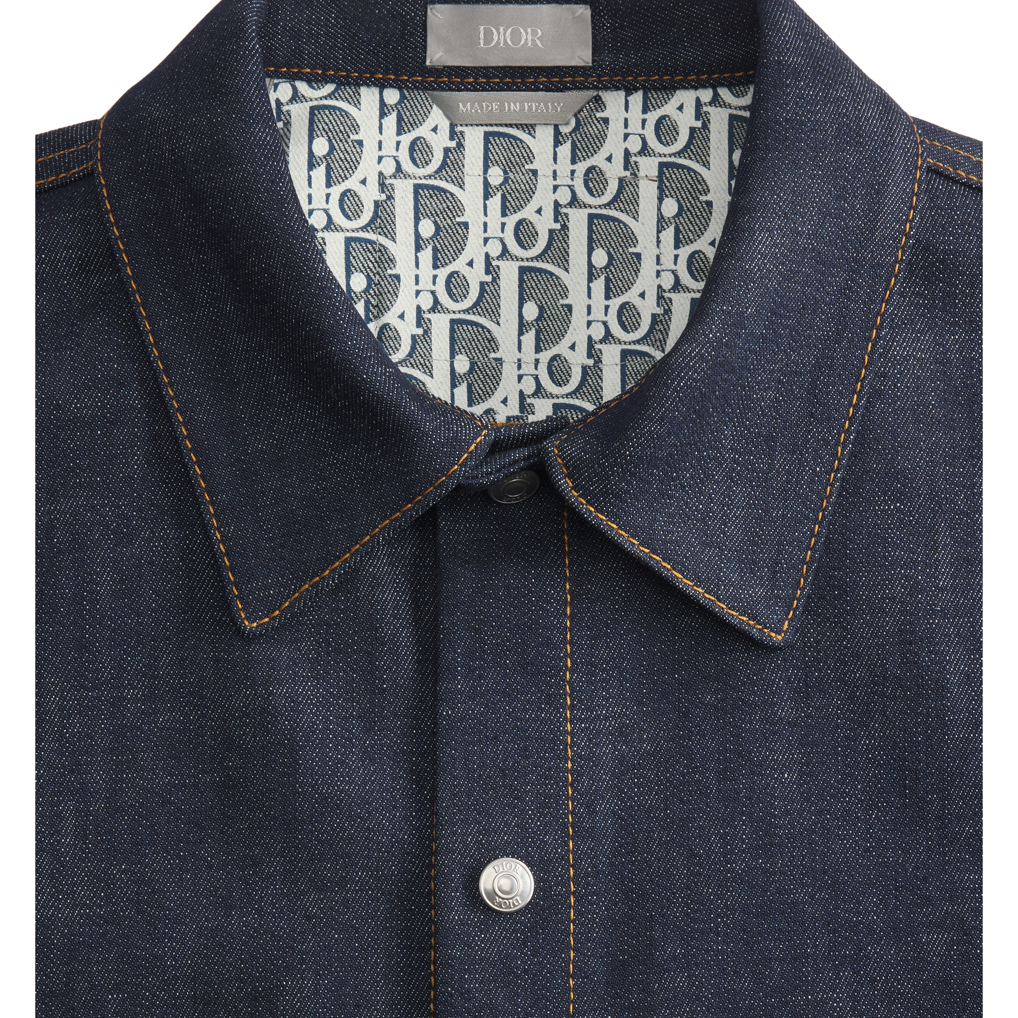 Dior Oblique Overshirt Blue Raw Cotton Denim E09