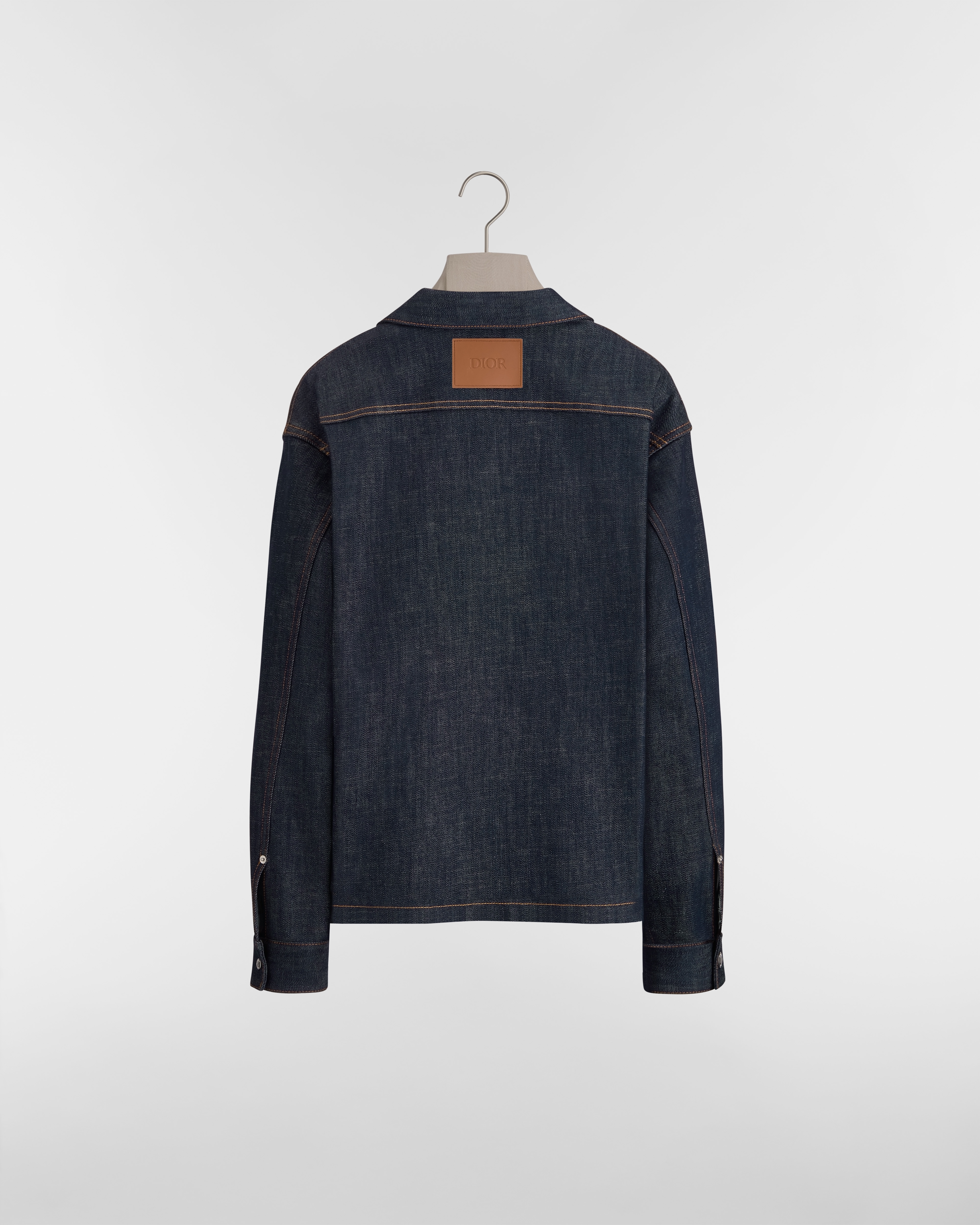 Dior Oblique Overshirt Blue Raw Cotton Denim E08