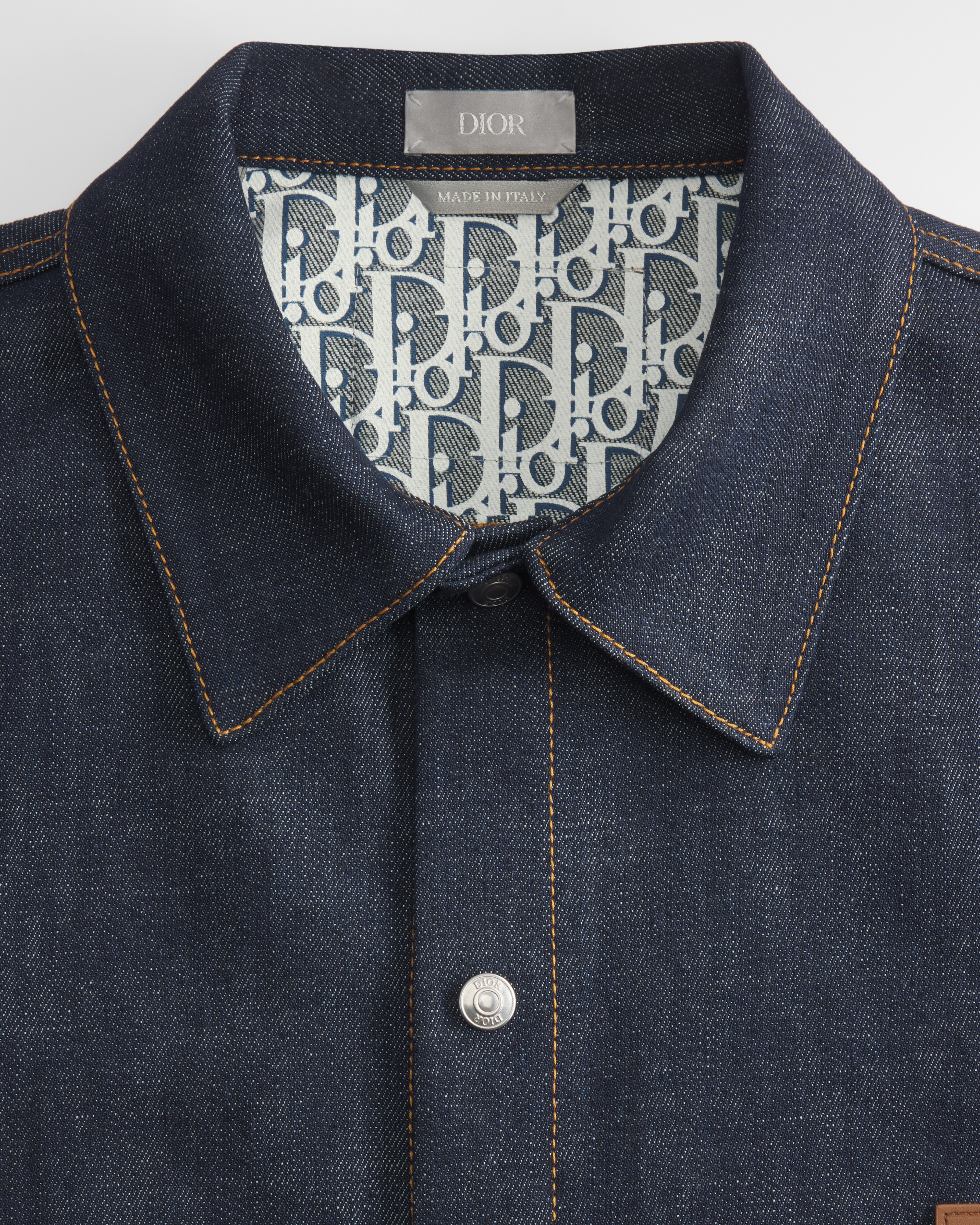 Dior Oblique Overshirt Blue Raw Cotton Denim E09