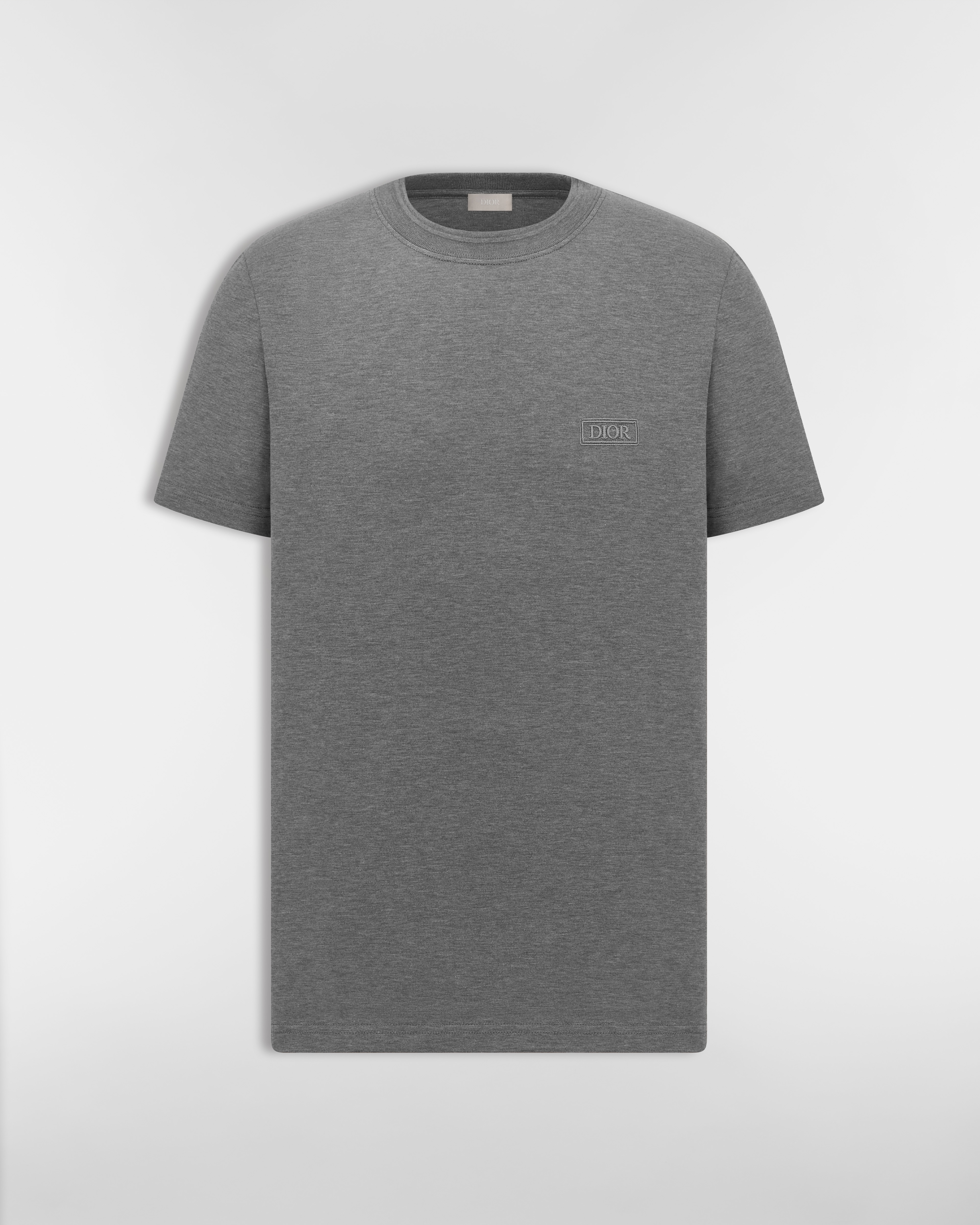 Dior Icons T-Shirt, Regular Fit Jersey aus Sea-Island-Baumwolle in Grau E01