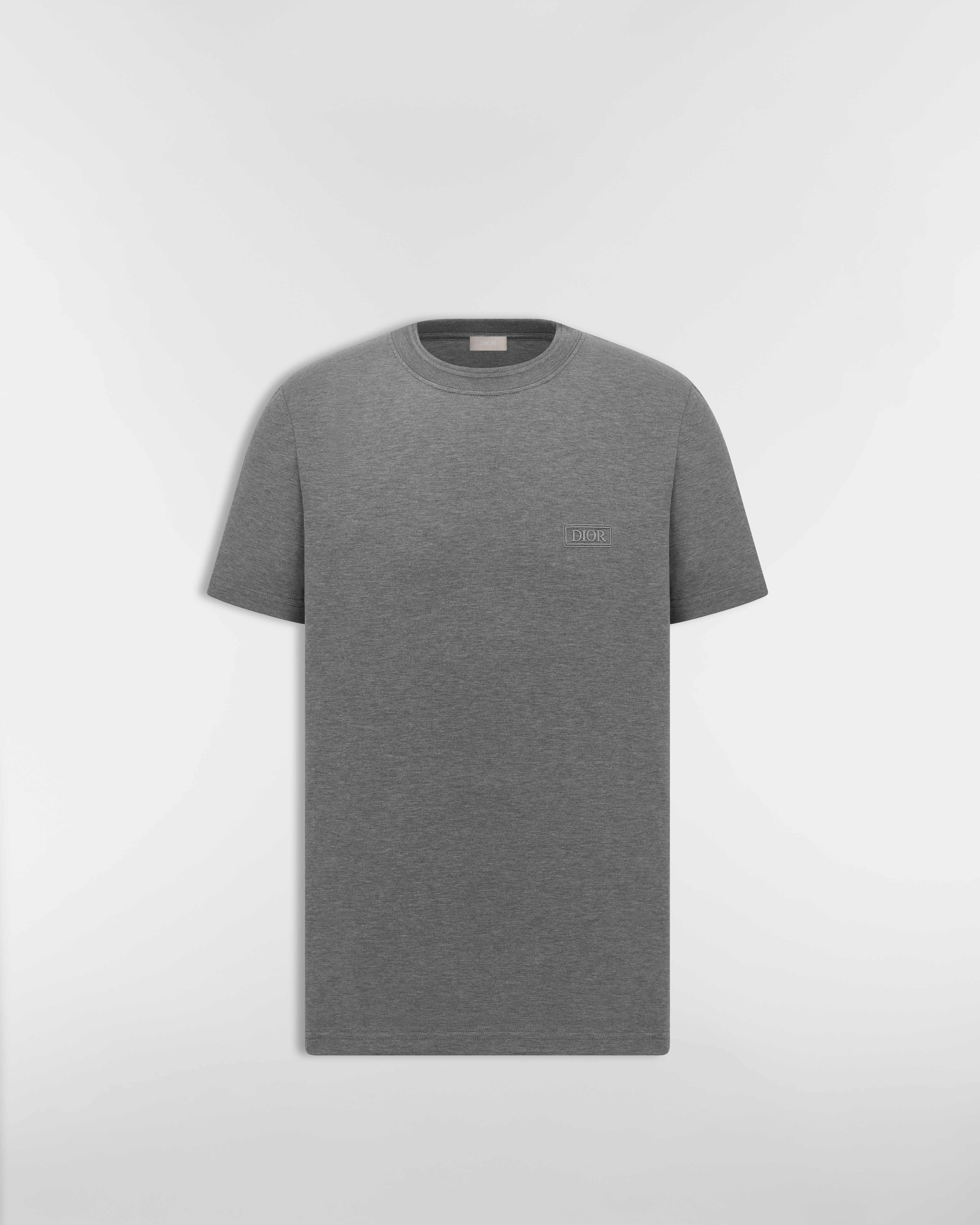 Dior Icons T-Shirt, Regular Fit Gray Sea Island Cotton Jersey E01