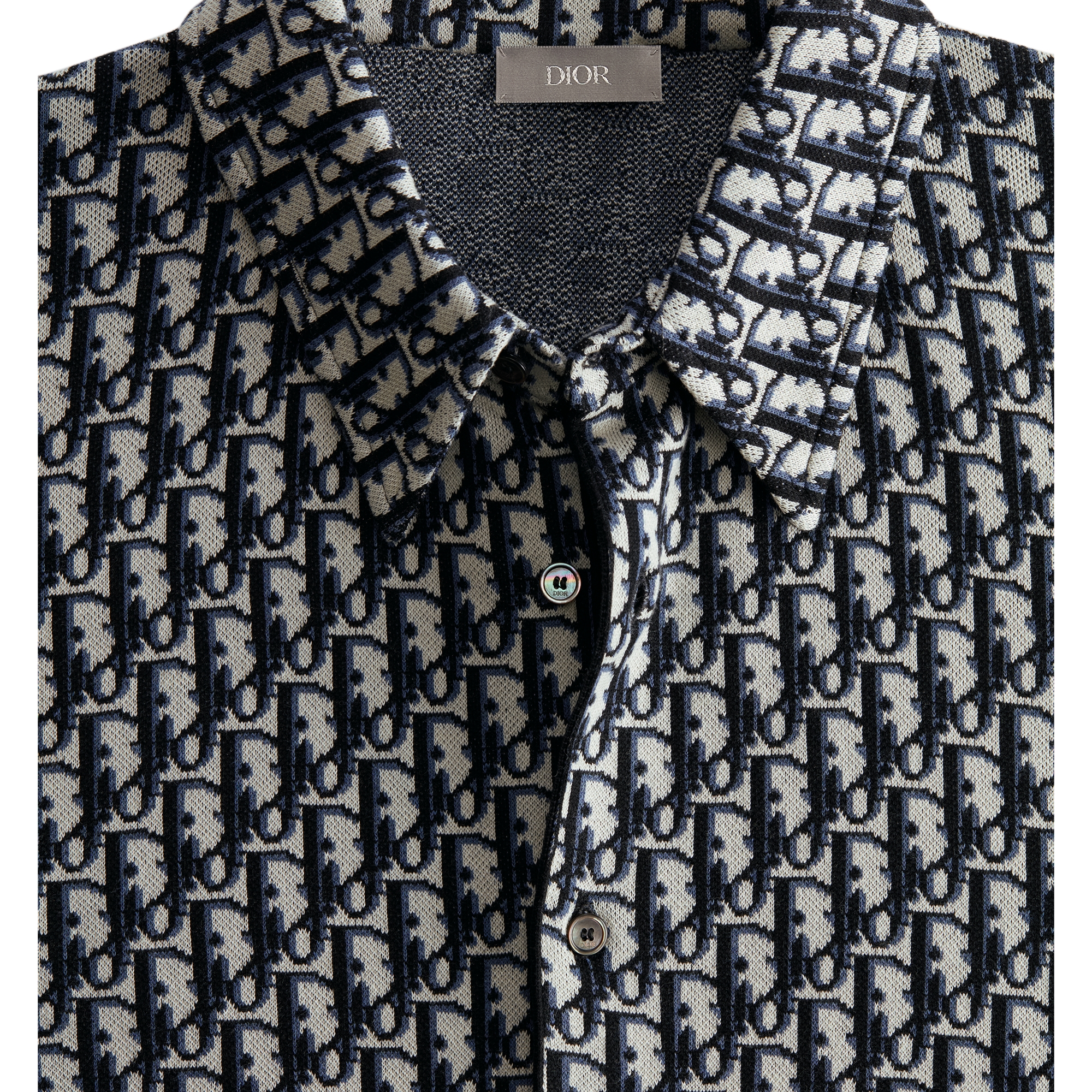 Dior Oblique Overshirt Navy Blue Cotton Jacquard E09