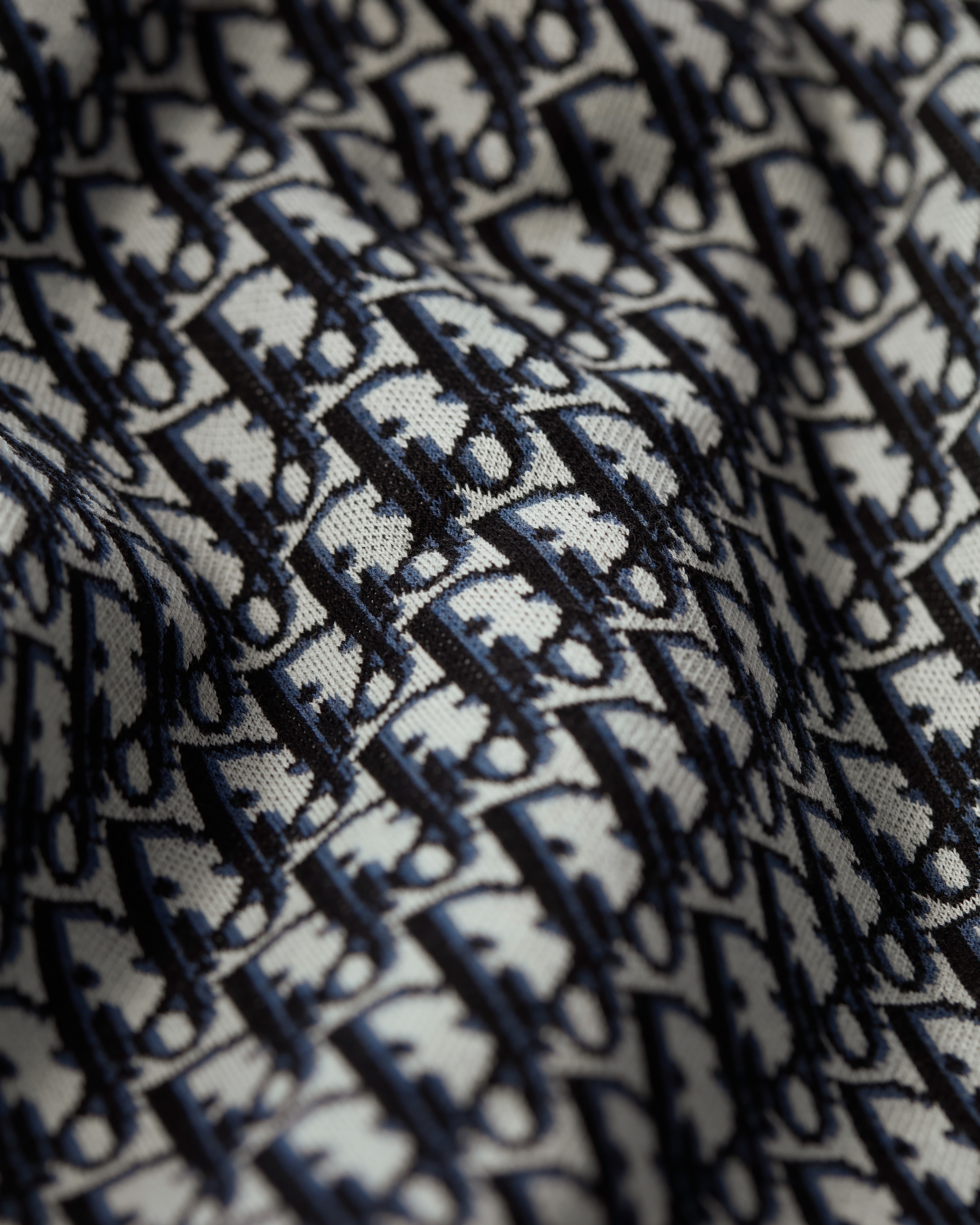 Giacca-camicia Dior Oblique Jacquard di cotone blu navy E10