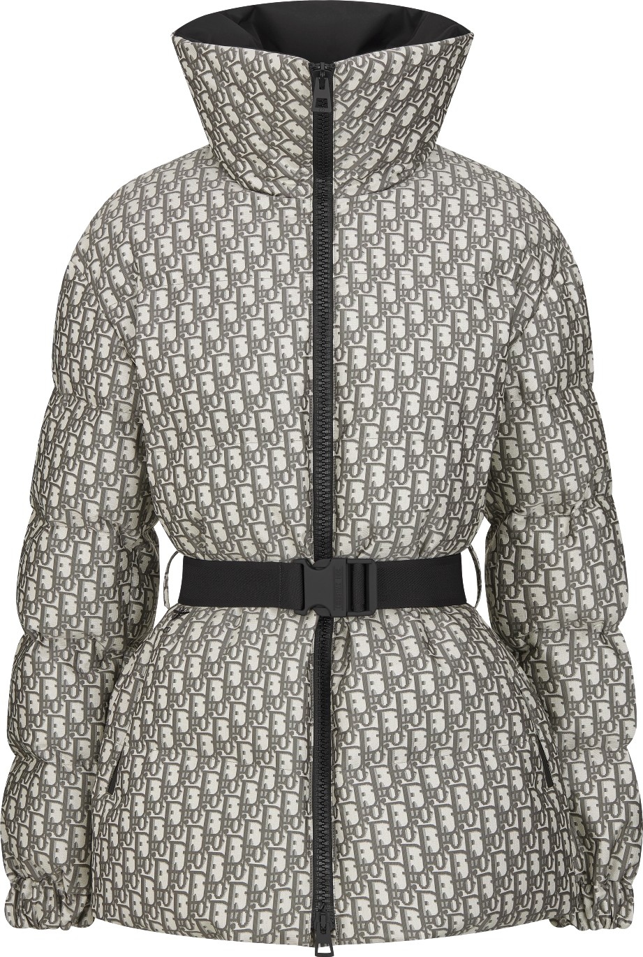 DiorAlps Belted Puffer Jacket Gray Dior Oblique Quilted Technical Taffeta DIOR