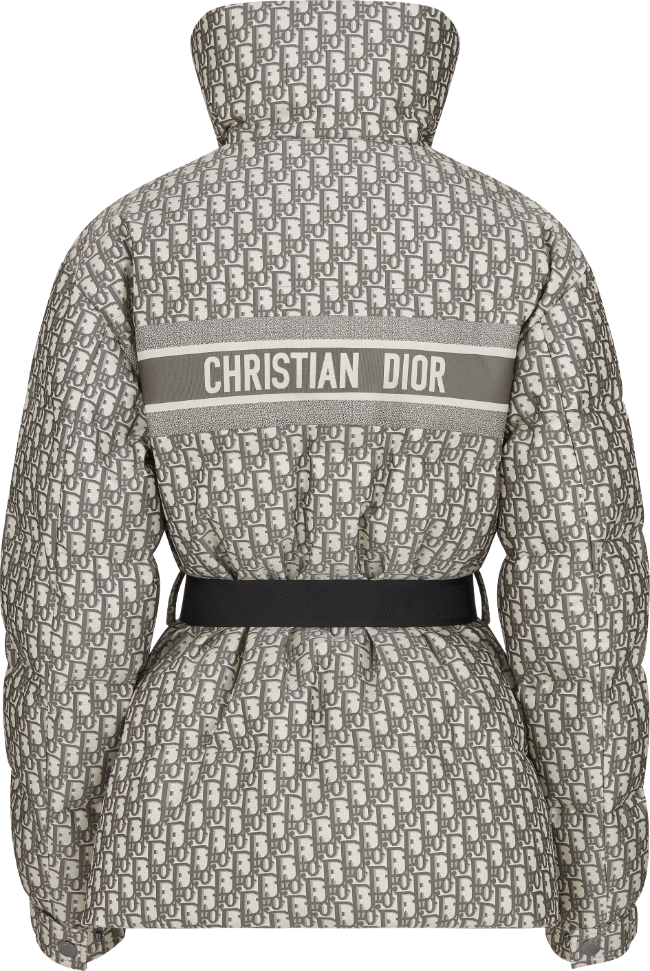 DiorAlps Belted Puffer Jacket Gray Dior Oblique Quilted Technical Taffeta DIOR