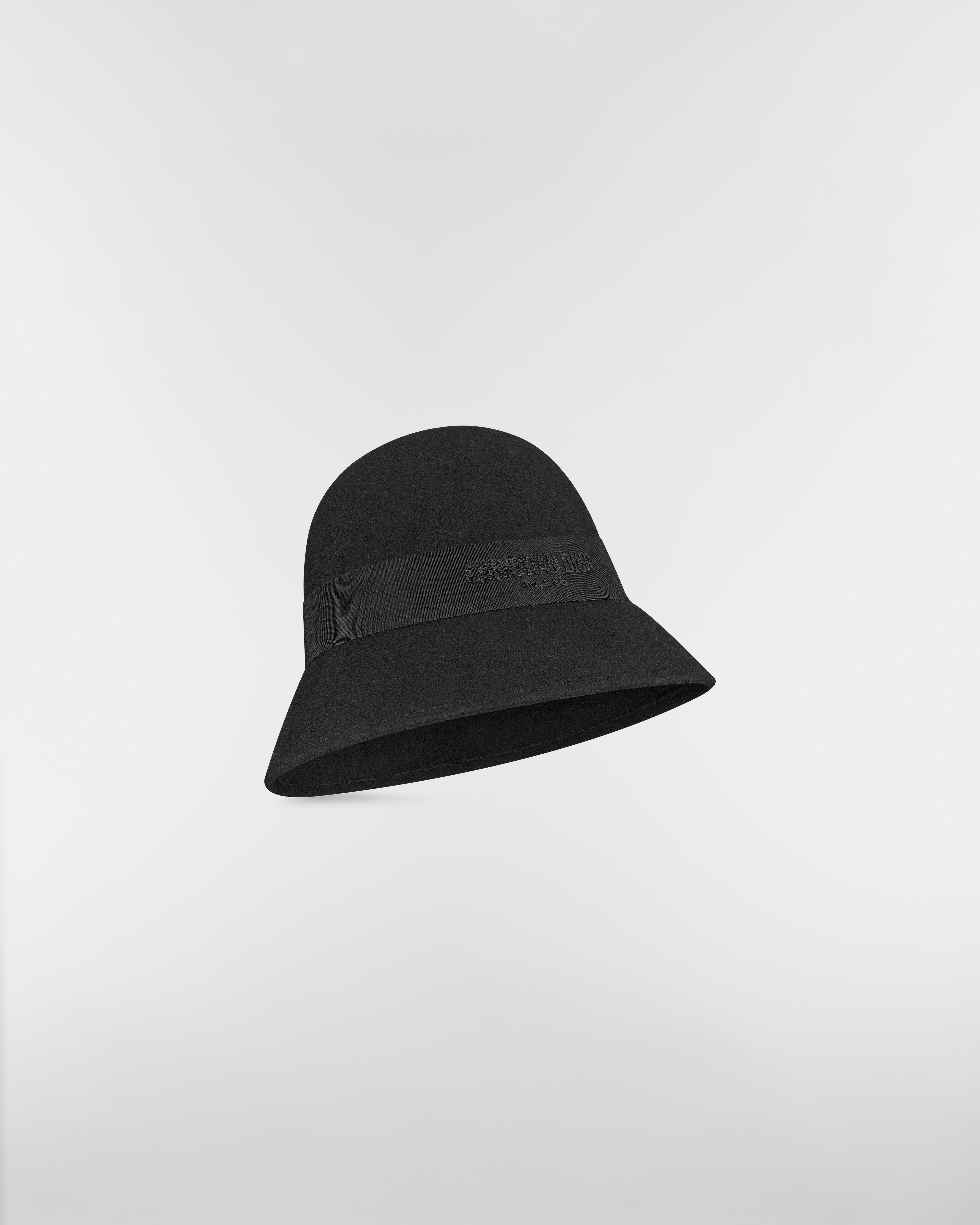D-Tulipe Small Brim Cloche Black Rabbit Felt E03