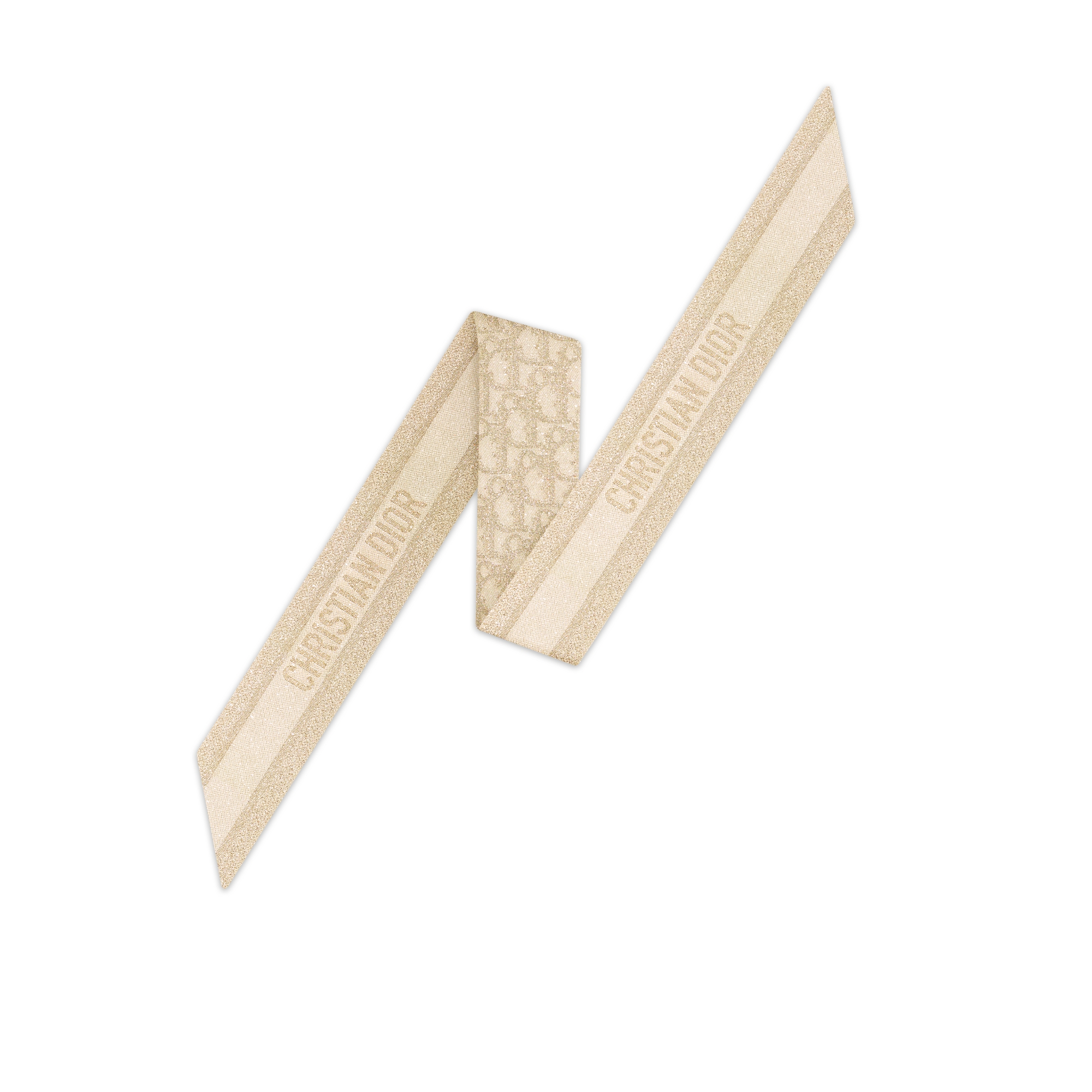 Dior Oblique Mitzah Scarf Gold-Tone Silk Twill and Metallic Thread E08