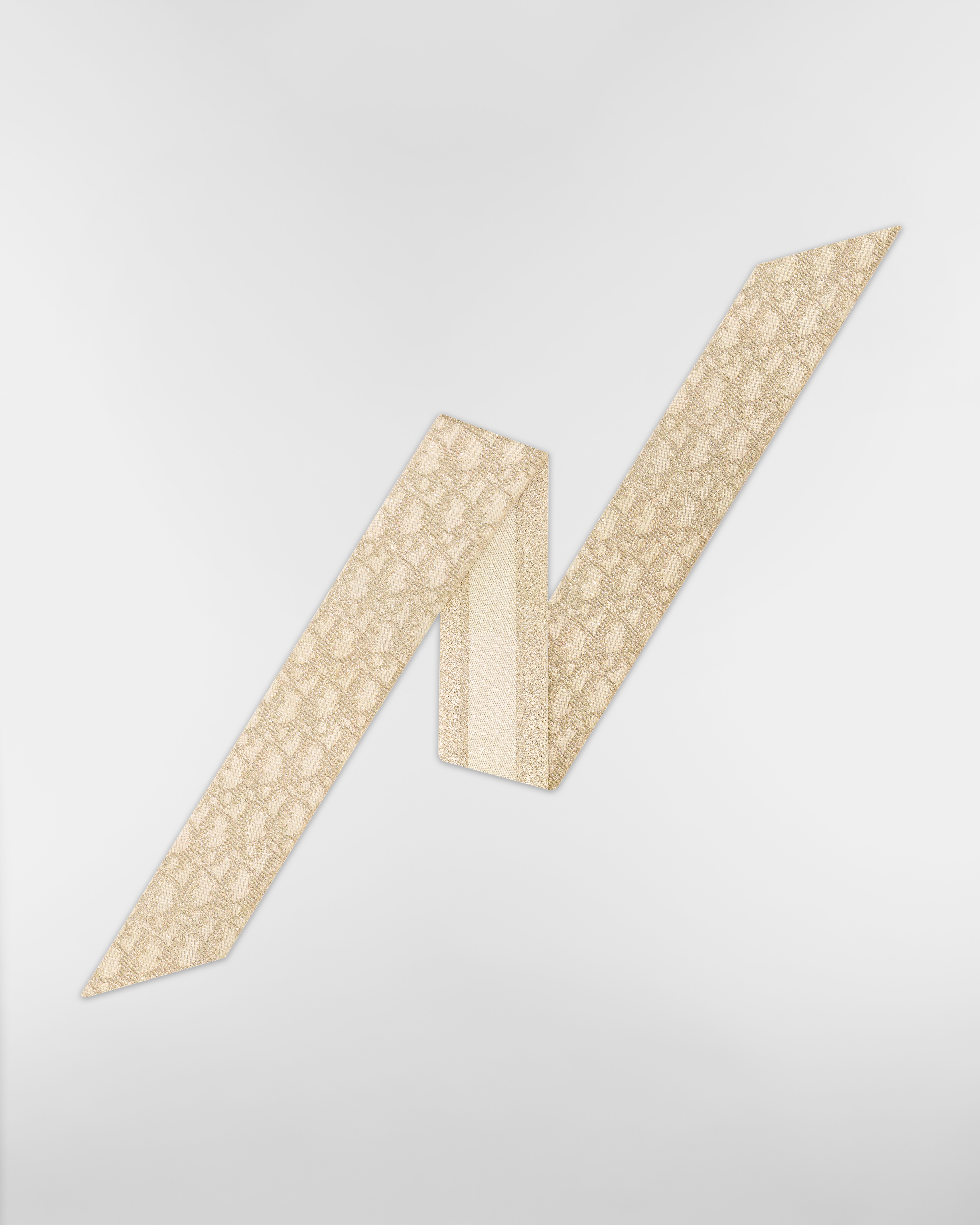 Dior Oblique Mitzah Scarf Gold-Tone Silk Twill and Metallic Thread E01
