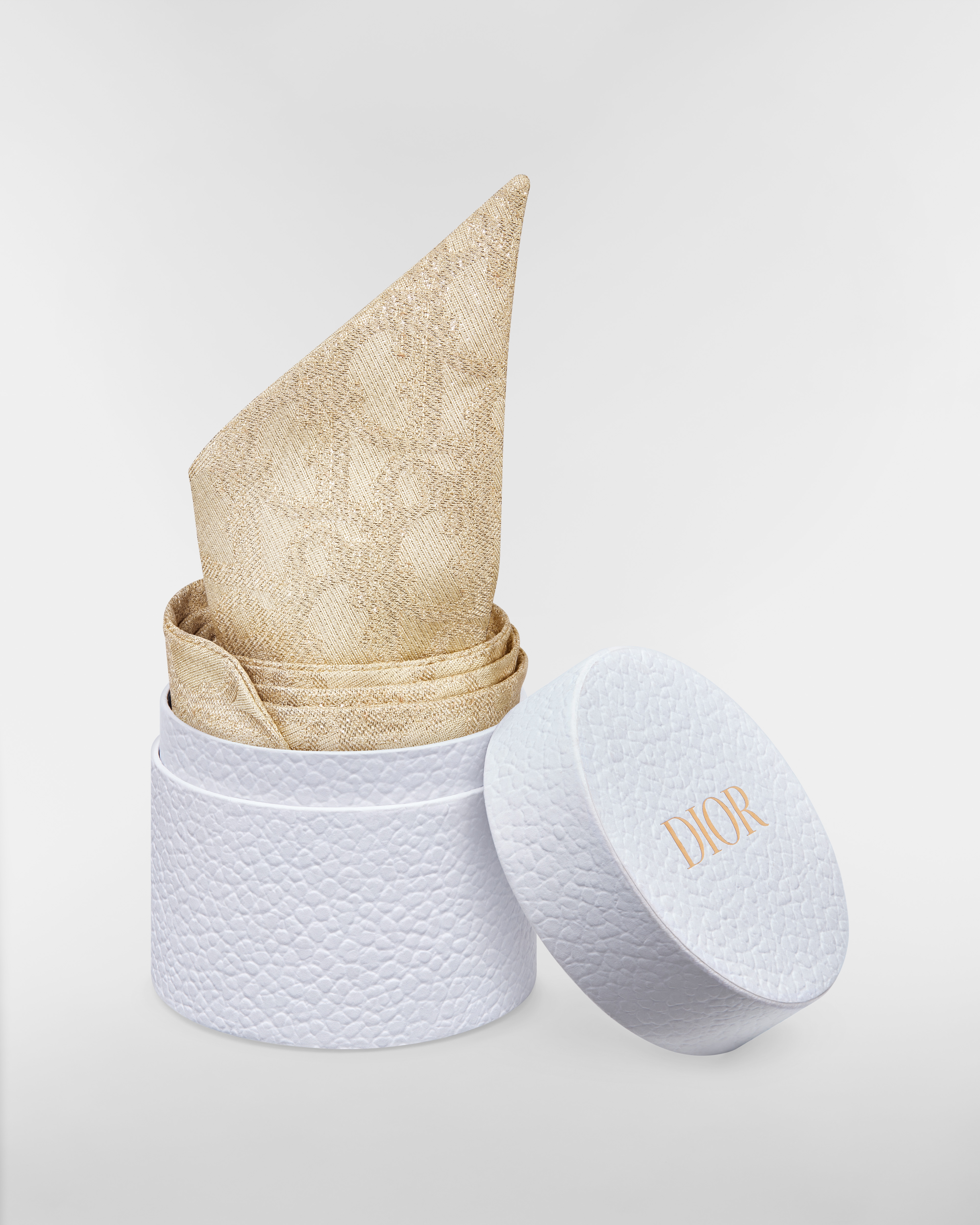 Dior Oblique Mitzah Scarf Gold-Tone Silk Twill and Metallic Thread E10