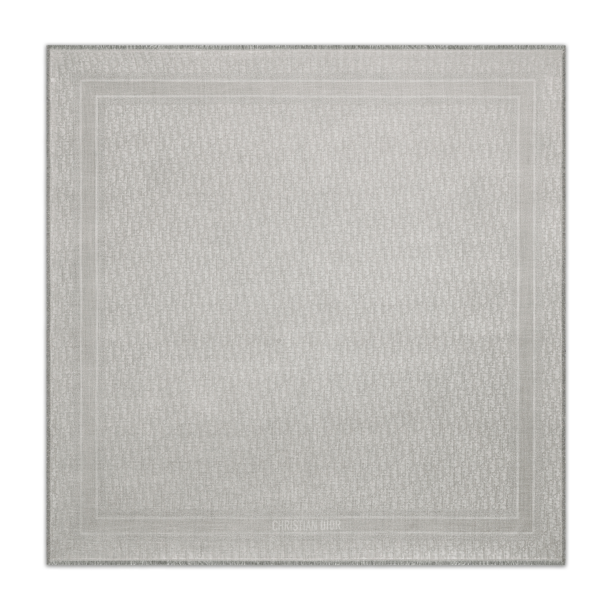 Dior Oblique Shawl Silk Blend with Pearl White Metallic Thread E01