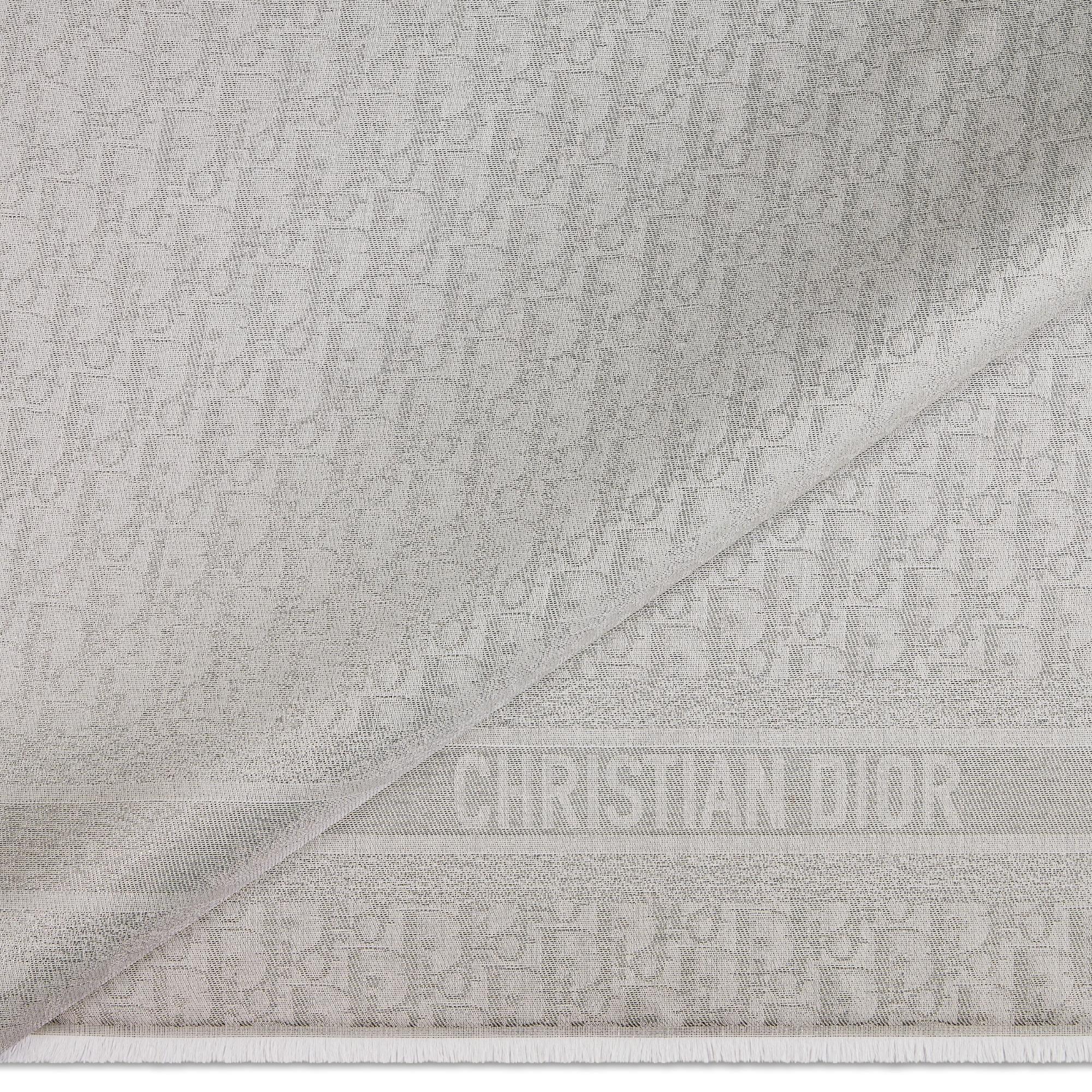 Dior Oblique Shawl Silk Blend with Pearl White Metallic Thread E09