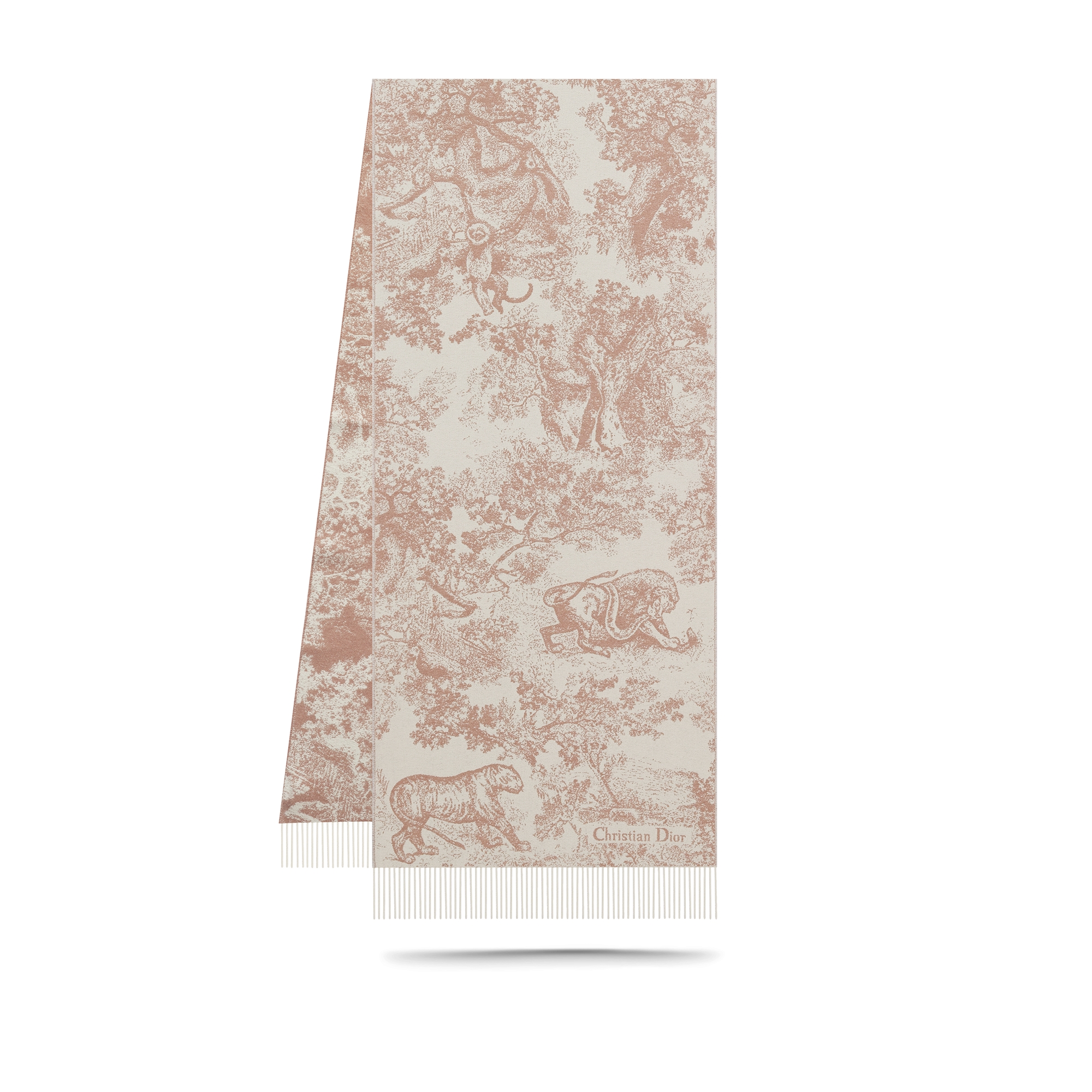 Toile de Jouy Sauvage Scarf Rose des Vents Cashmere and Wool E03