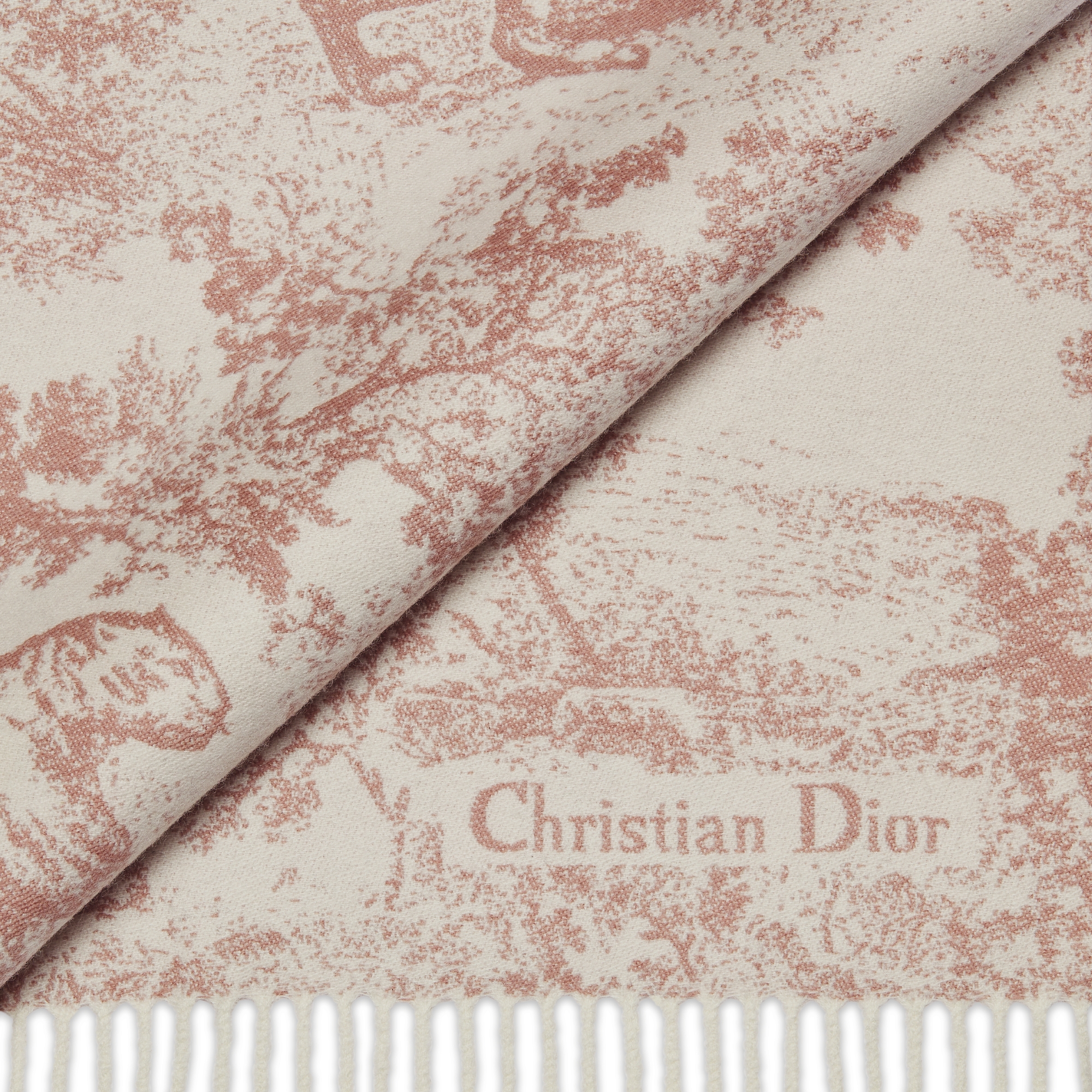 Toile de Jouy Sauvage Scarf Rose des Vents Cashmere and Wool E09