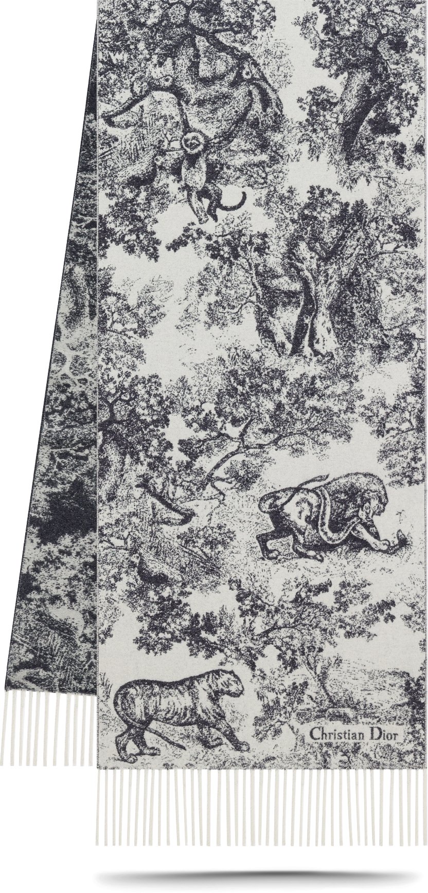 Toile de Jouy Sauvage Scarf Three quarter closed view
