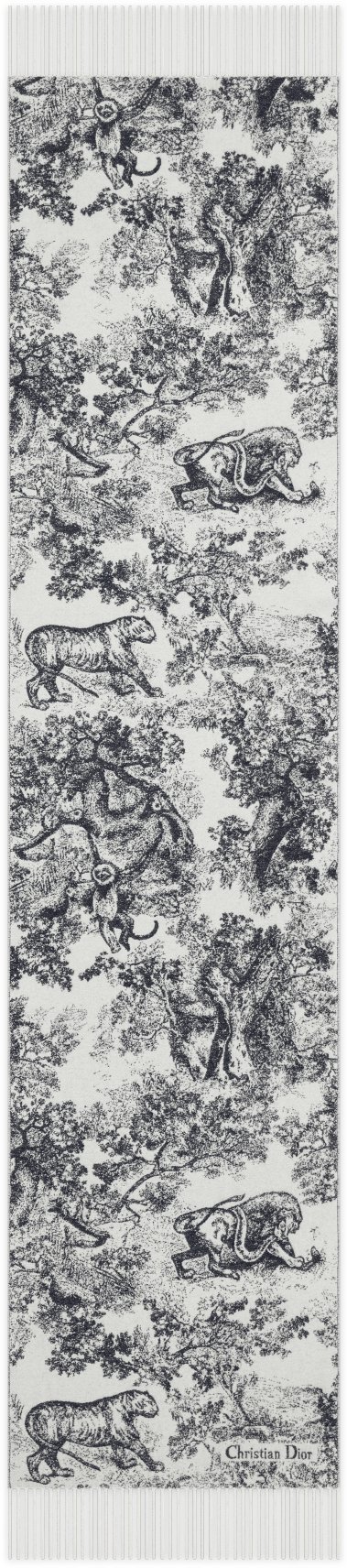Toile de Jouy Sauvage Scarf Unfolded view