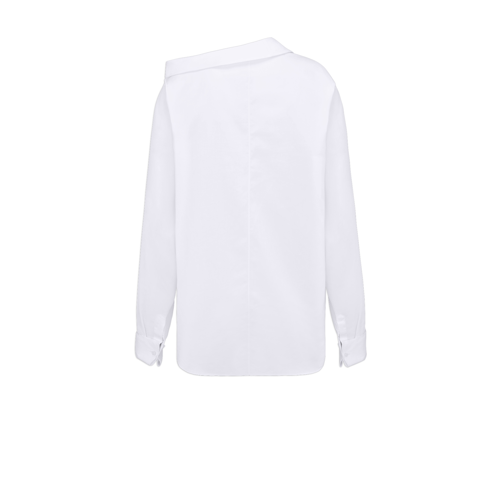 Asymmetrisches Hemd Baumwollpopelin in Weiß E08
