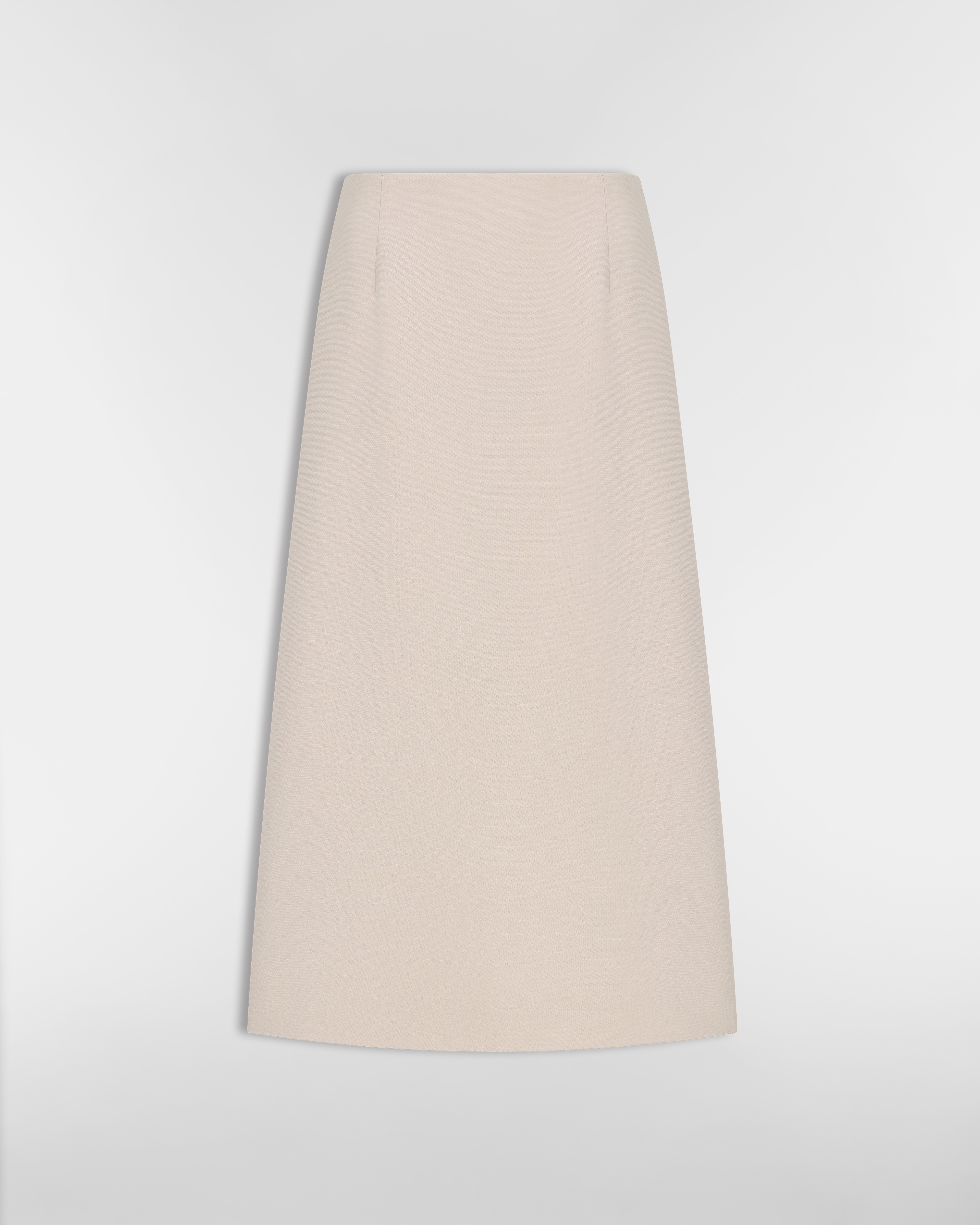 Jupe mi-longue évasée Laine et soie grises E01