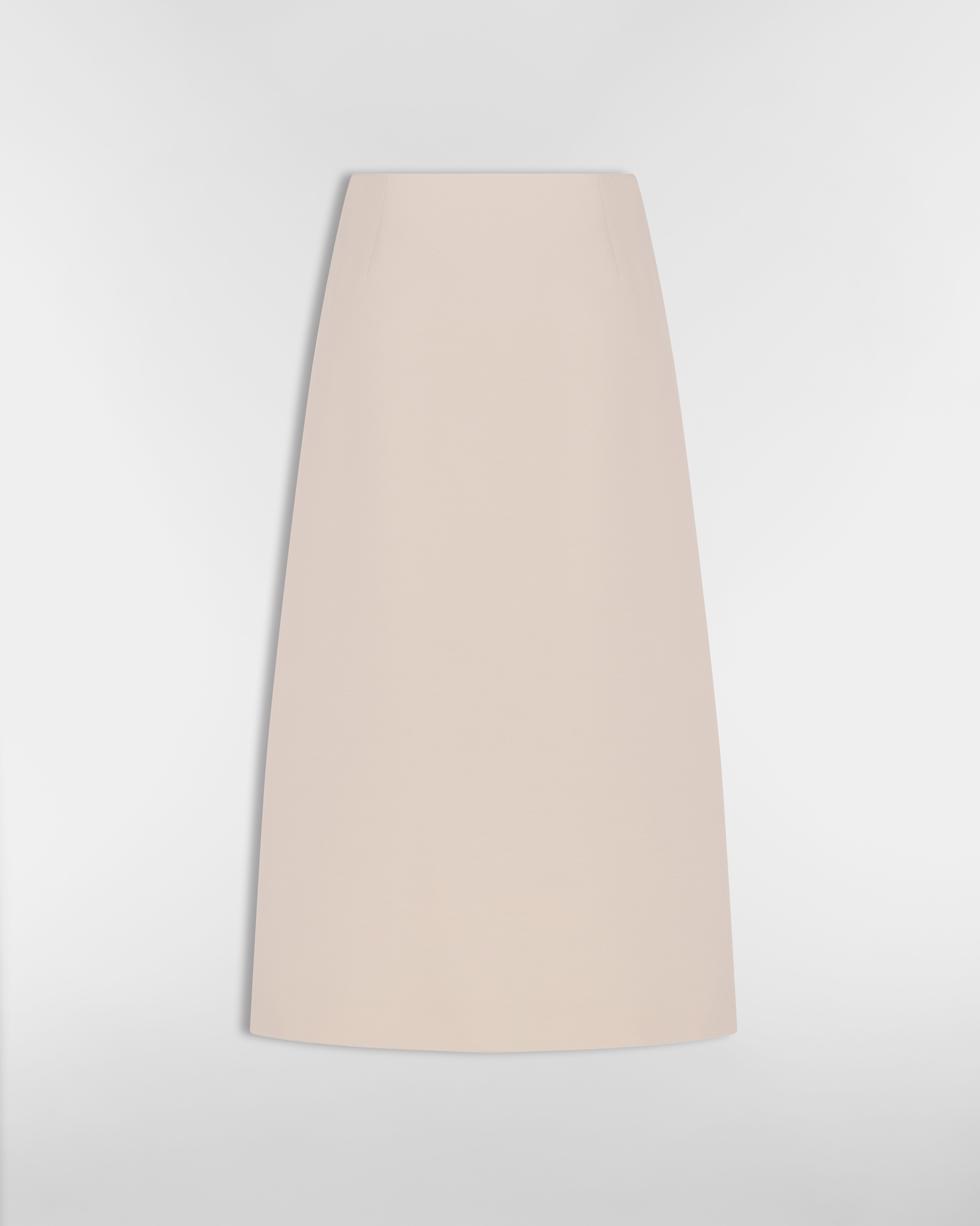 Jupe mi-longue évasée Laine et soie grises E08