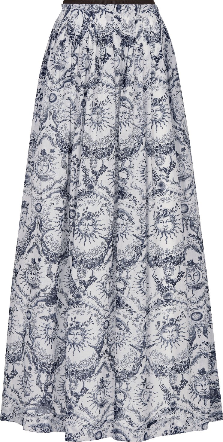 Printed cotton voile skirt dior deals