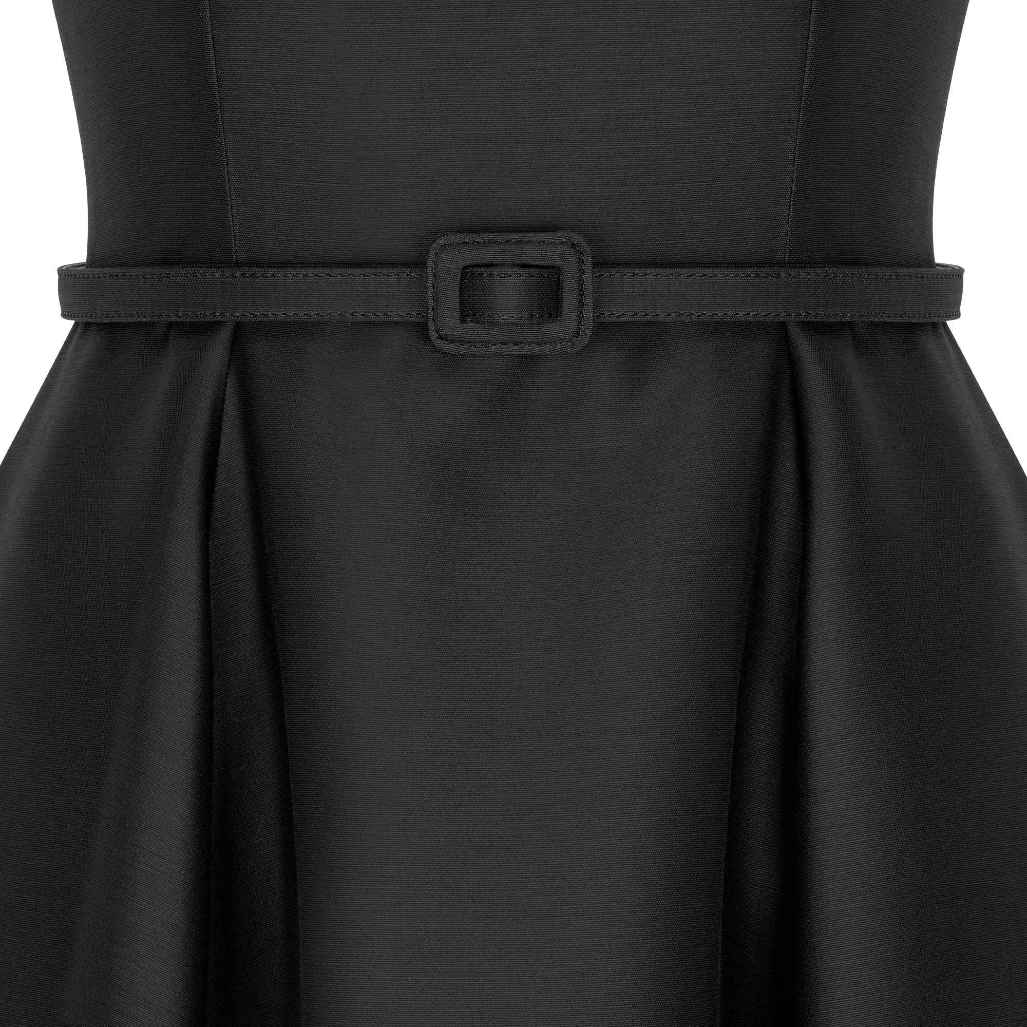 Robe mi-longue ?�vas?�e Shantung de laine et soie noires | DIOR