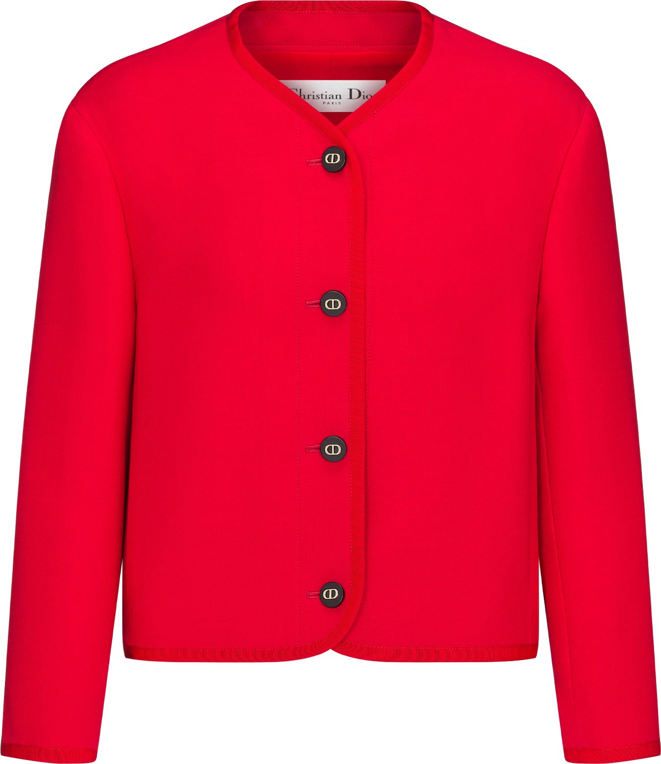 Dioramour Cropped Jacket Red Wool and Silk DIOR
