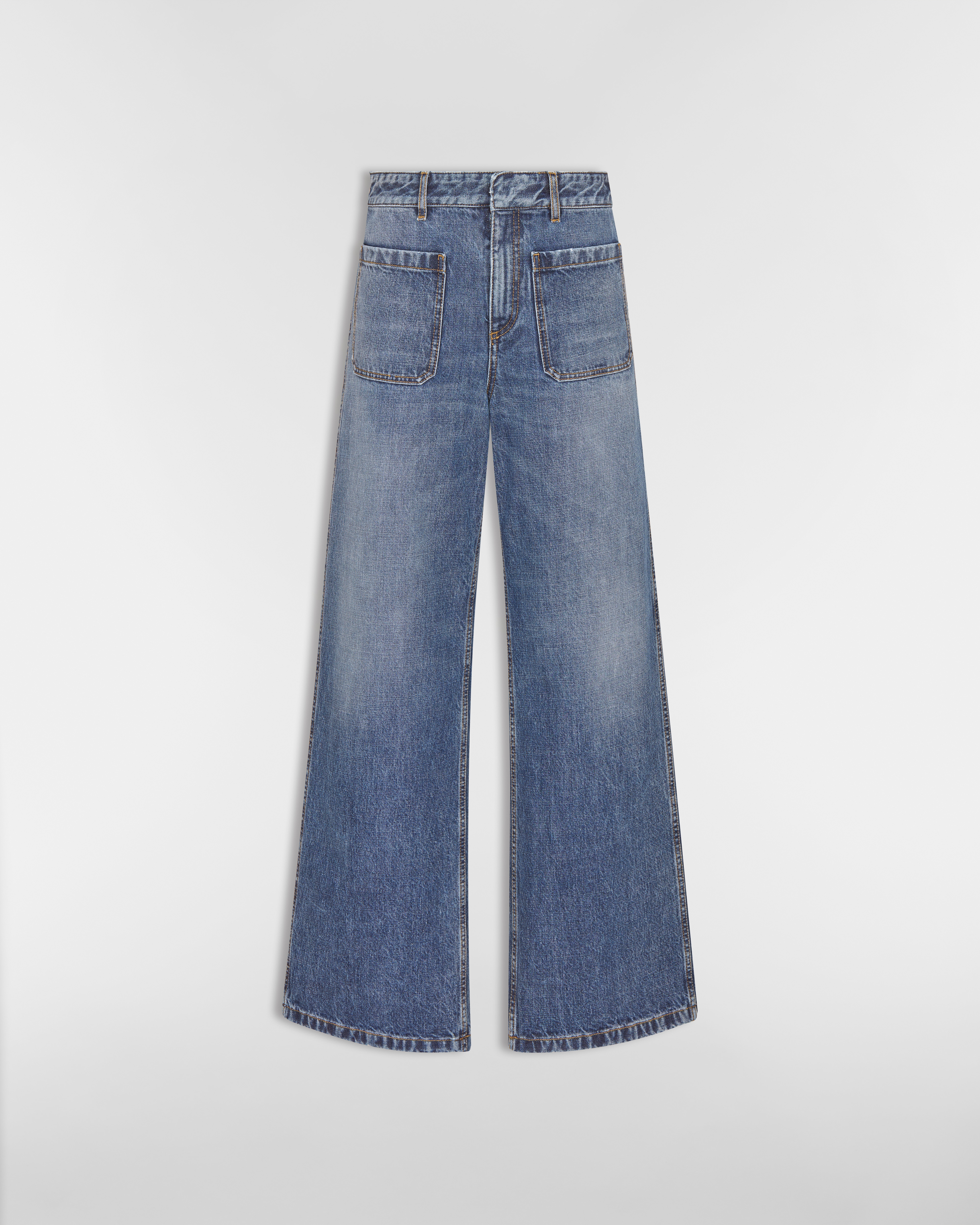 Dior 8 Flared Jeans, D04 Blue Stonewashed Cotton Denim E01