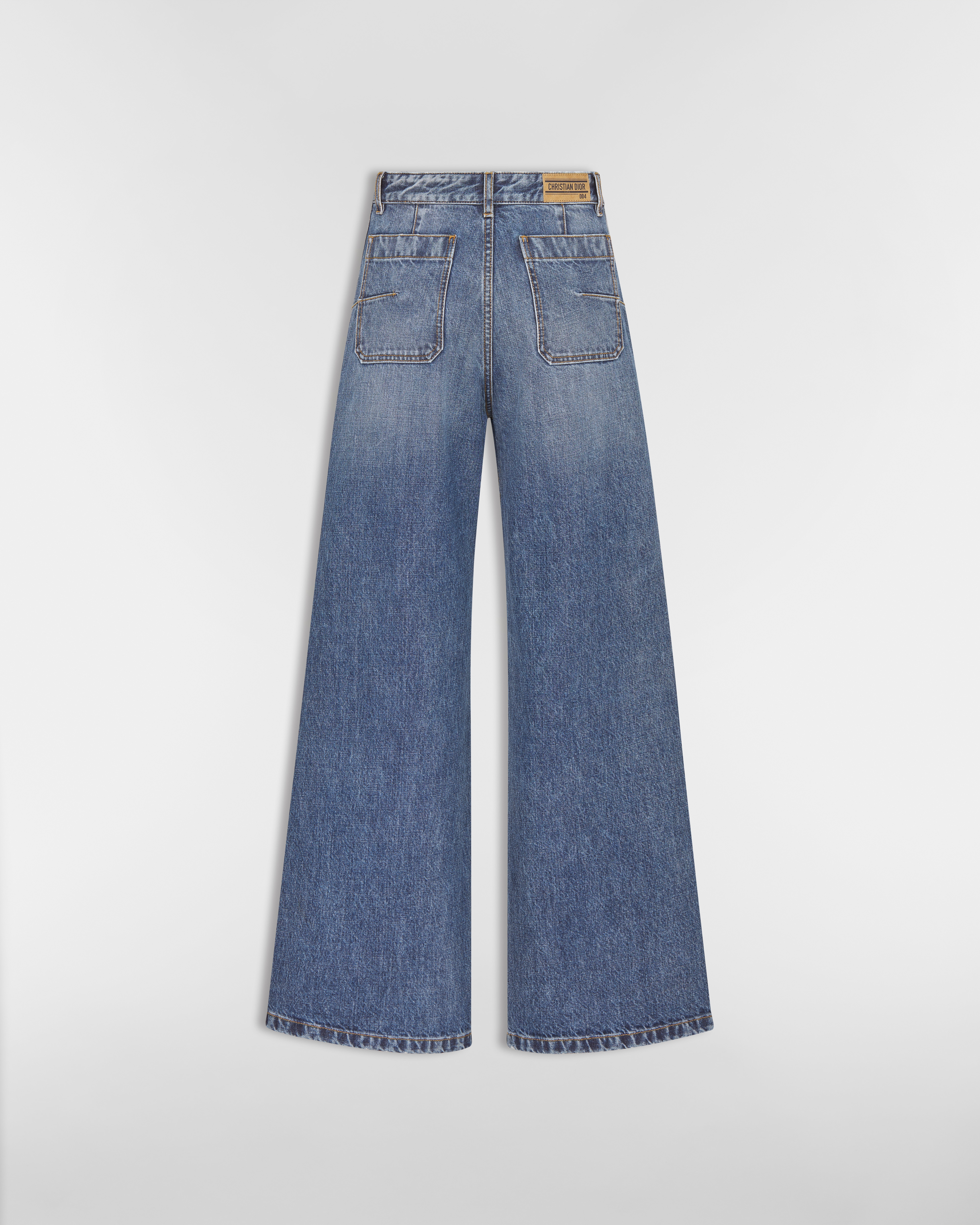 Ausgestellte Dior 8 Jeans, D04 Stonewashed Baumwolldenim in Blau E08