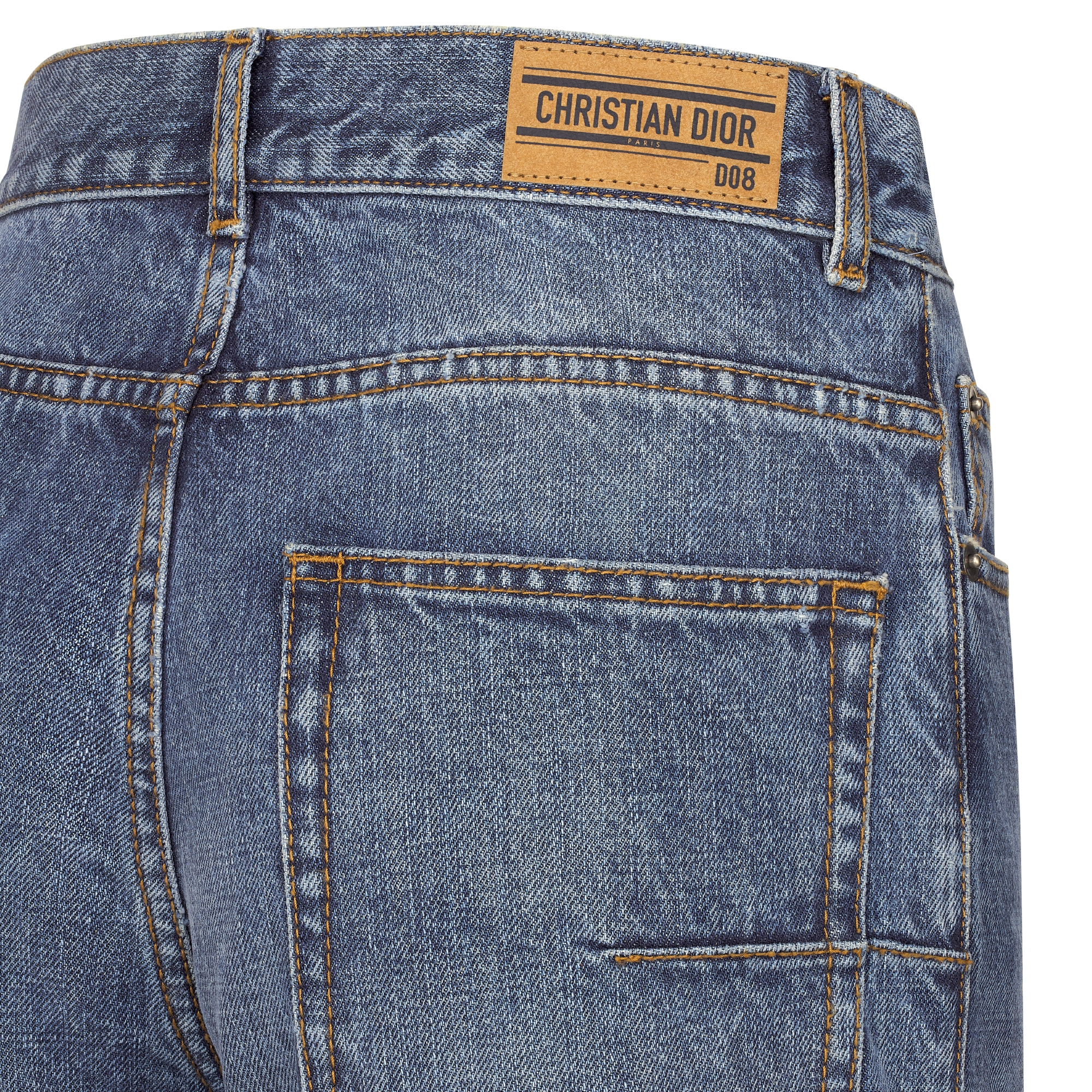 Dior 8 Flared Jeans, D08 Blue Stonewashed Cotton Denim E09