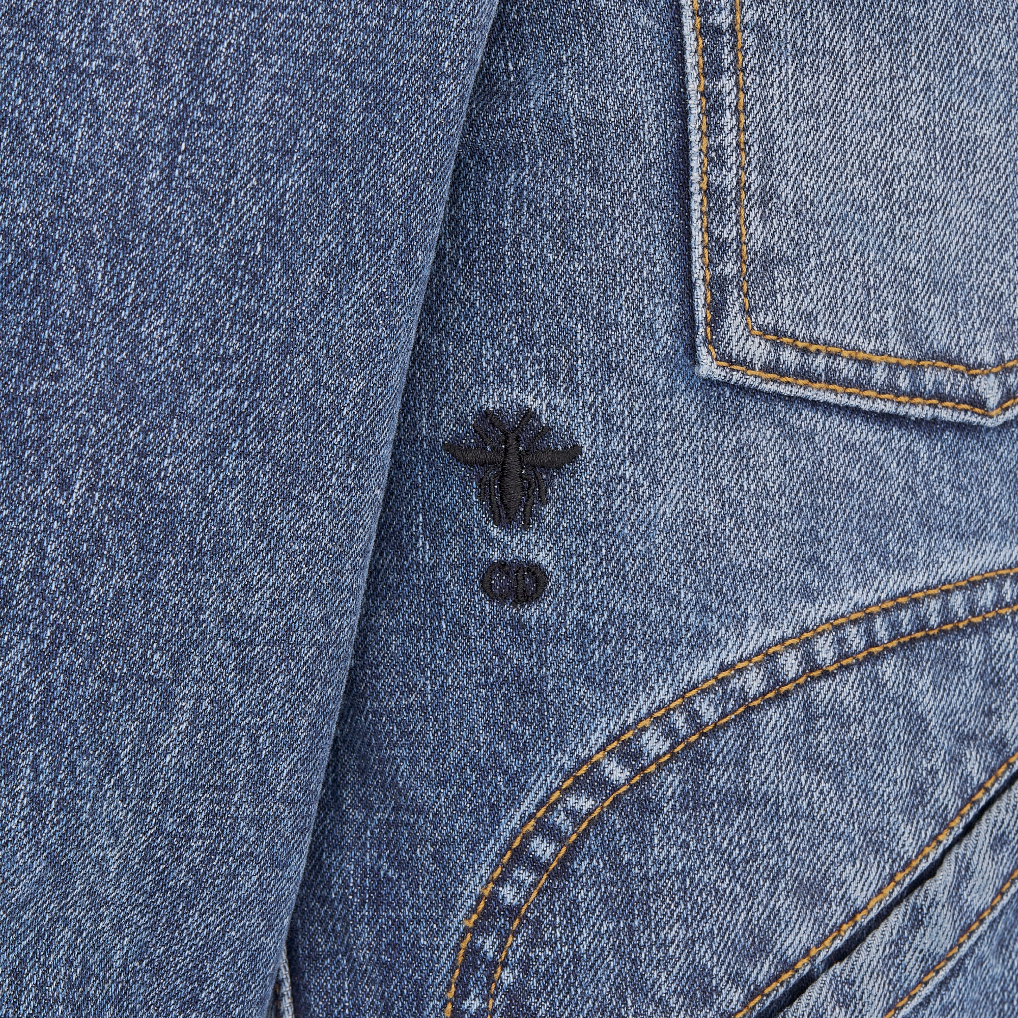 크롭 재킷 블루 스톤워싱 코튼 데님 E09