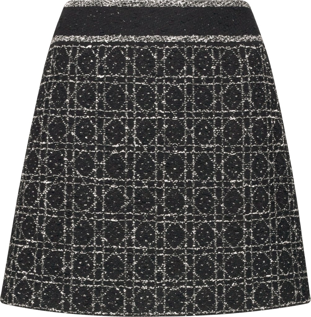Macrocannage Flared Miniskirt Front view Front view