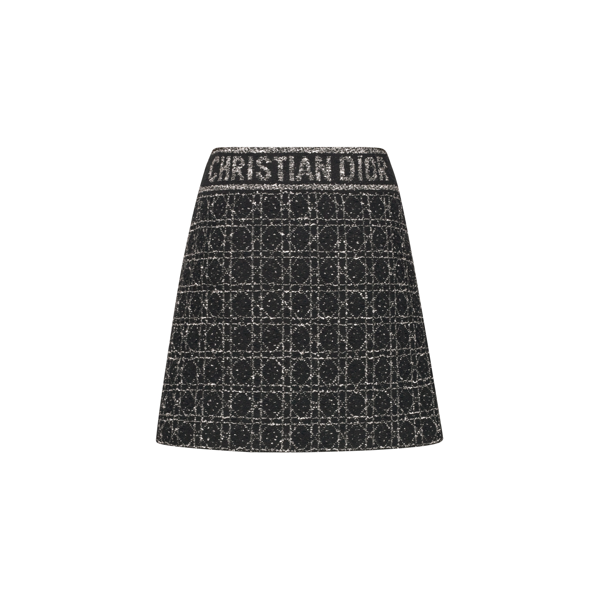 Macrocannage Flared Miniskirt