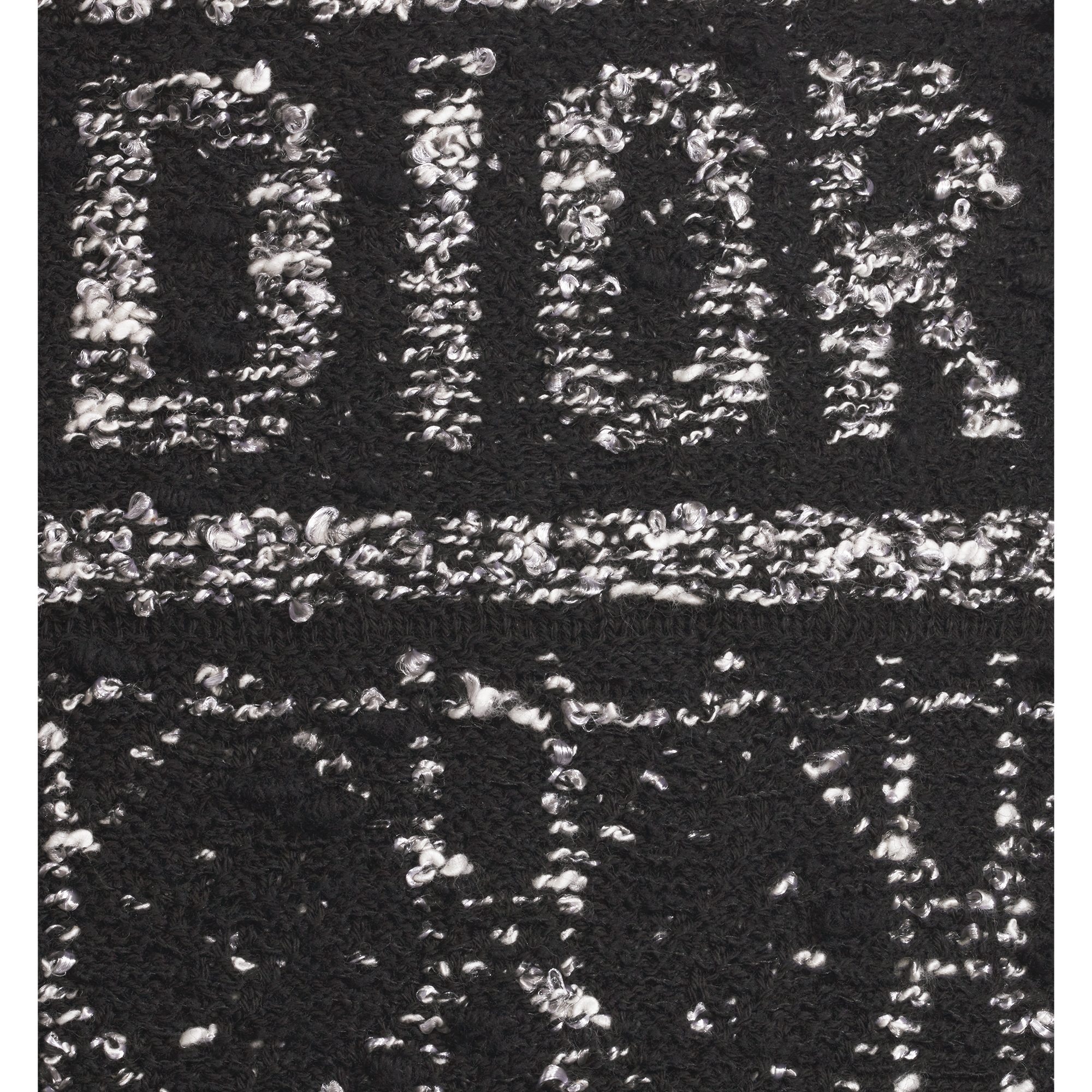 Macrocannage Flared Miniskirt Black and White Technical Cotton Knit E09