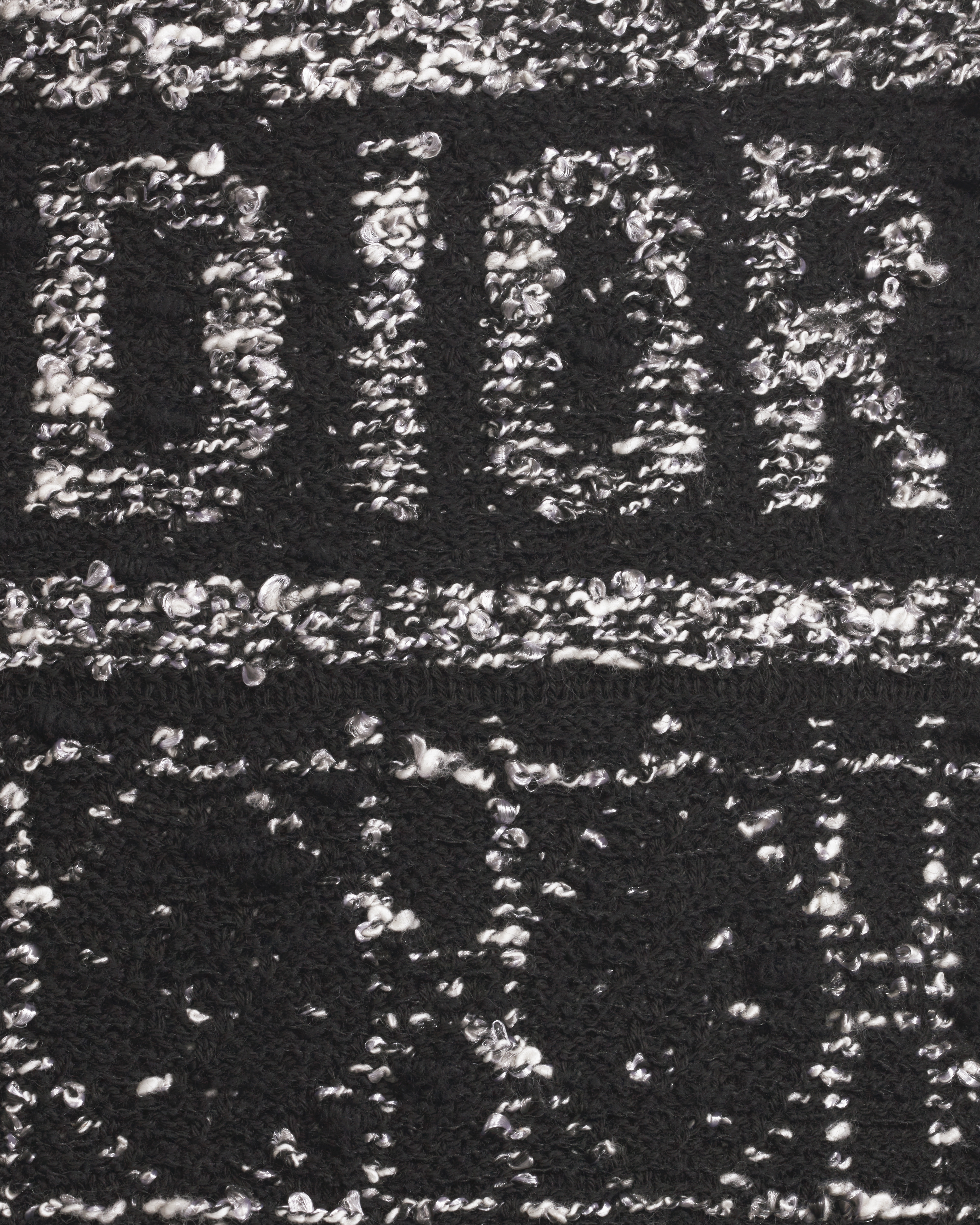 Macrocannage Flared Miniskirt Black and White Technical Cotton Knit E09