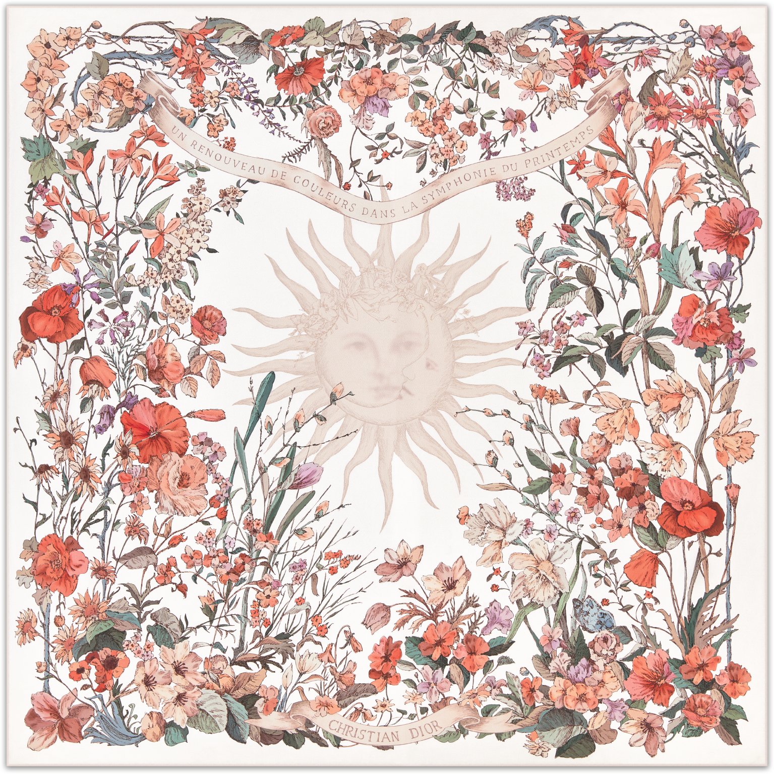 Dior 4 Saisons Hiver Soleil 90 Square Scarf