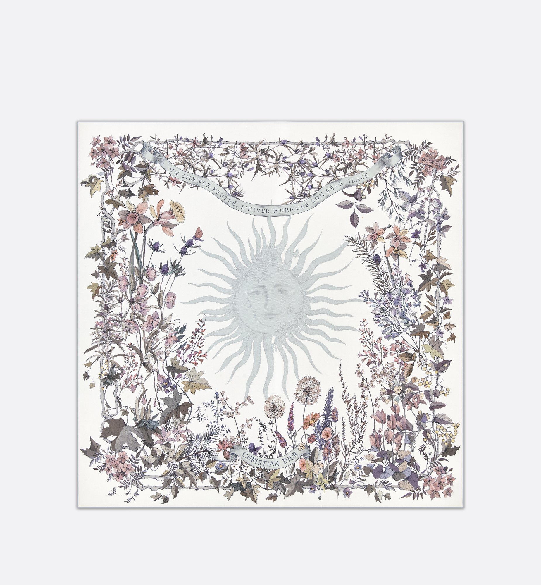 Dior 4 Saisons Été Soleil 90 Square Scarf Ecru Multicolor Dior 4 Saisons Été Soleil 90 Square Scarf Ecru Multicolor