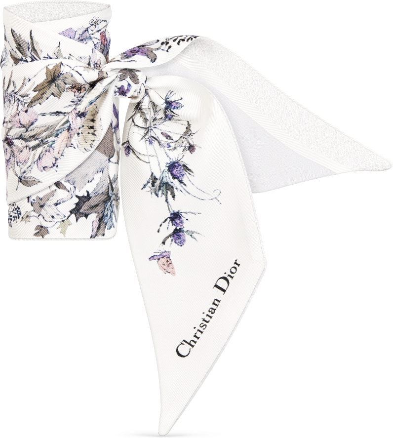 Dior 4 Saisons Hiver Mitzah Scarf White Multicolor Silk Twill | DIOR