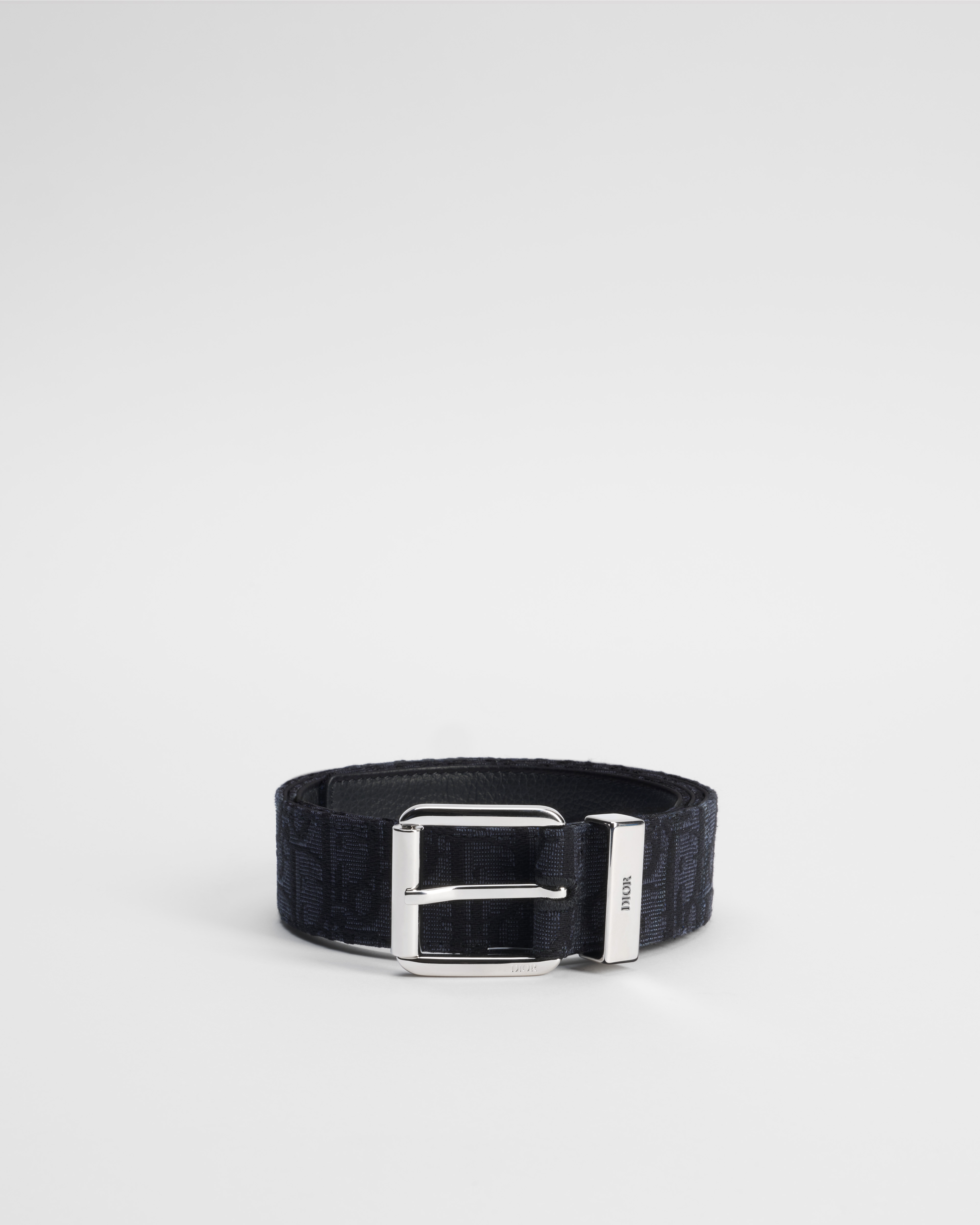 Belt Black Dior Oblique Jacquard and Black Grained Calfskin, 35 MM E01