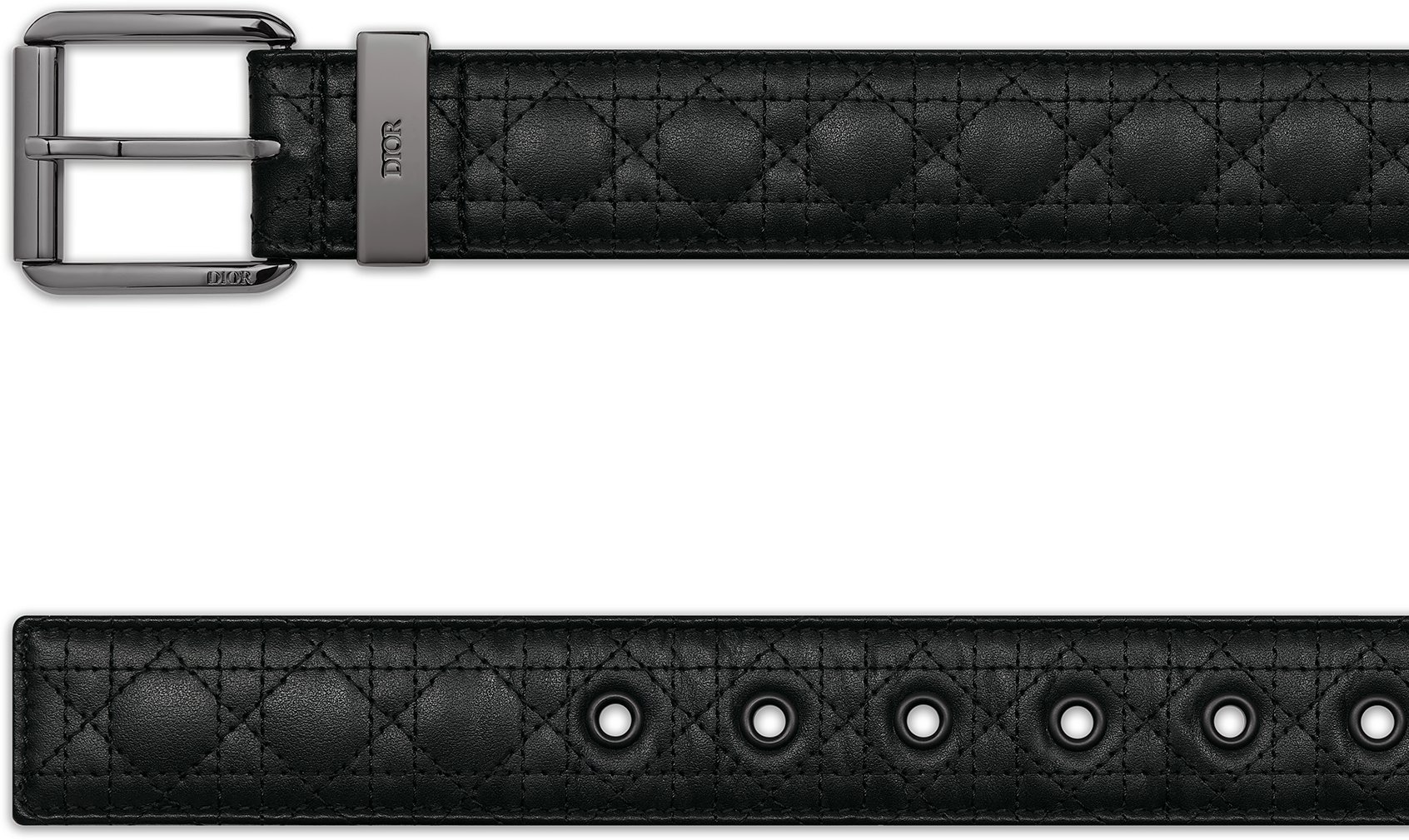 Gürtel Cannage Kumo Leder in Schwarz, 35 mm DIOR