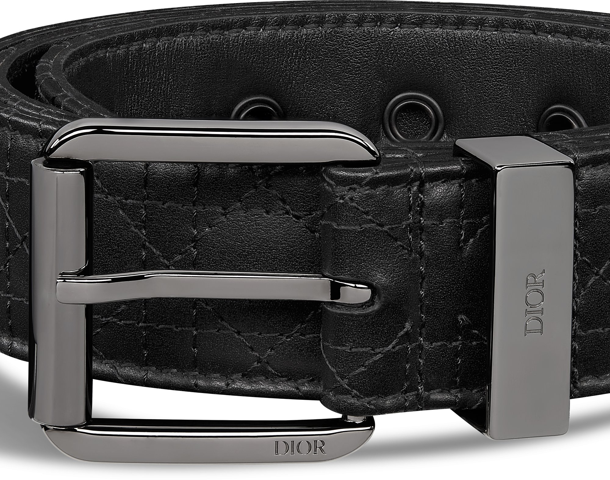 Gürtel Cannage Kumo Leder in Schwarz, 35 mm DIOR